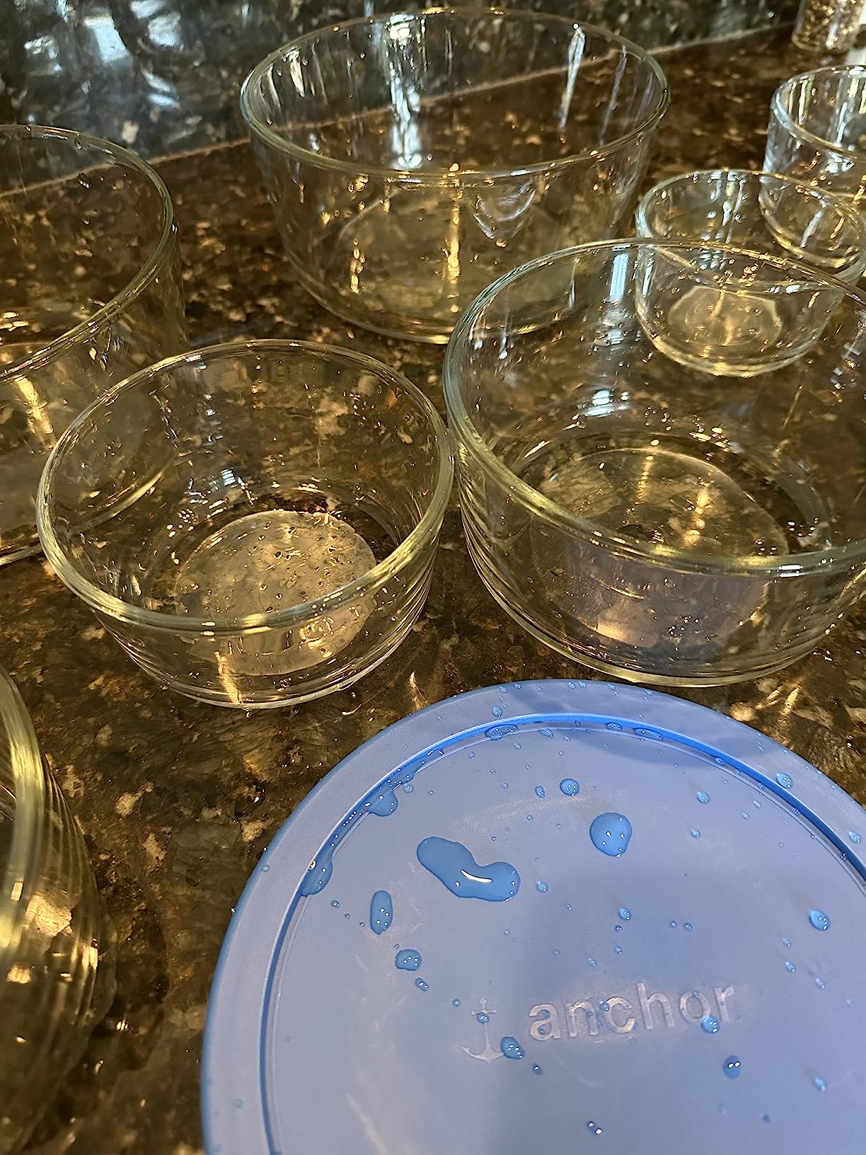 Anchor Hocking 12 Piece Glass Storage Containers with Lids (6 Glass Food Storage Containers & 6 Navy Blue SnugFit Lids) customer photo 2