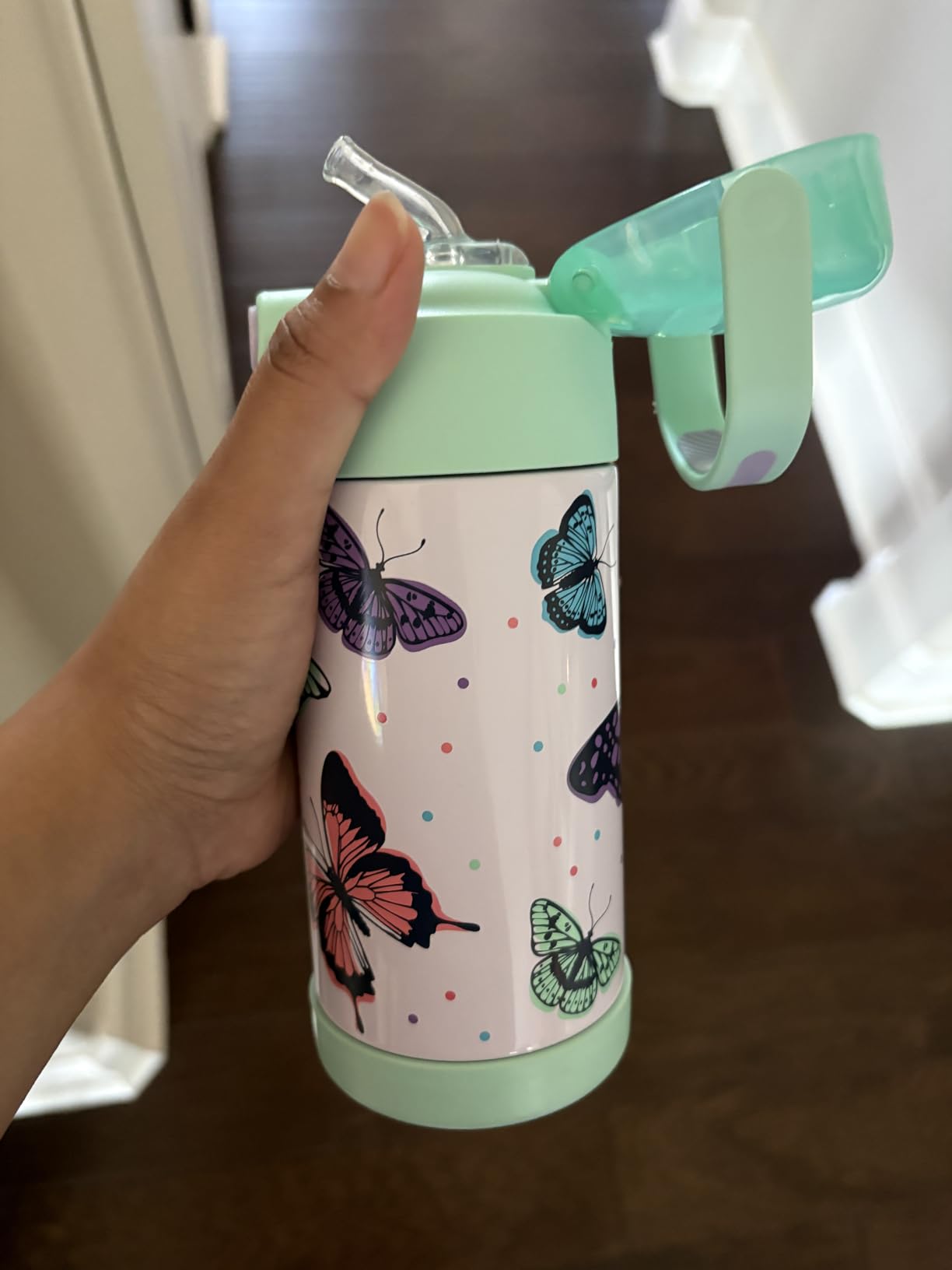 THERMOS FUNTAINER Water Bottle with Straw - 12 Ounce - Kids Stainless Steel Vacuum Insulated Water Bottle with Lid, Blue/Green customer photo 1