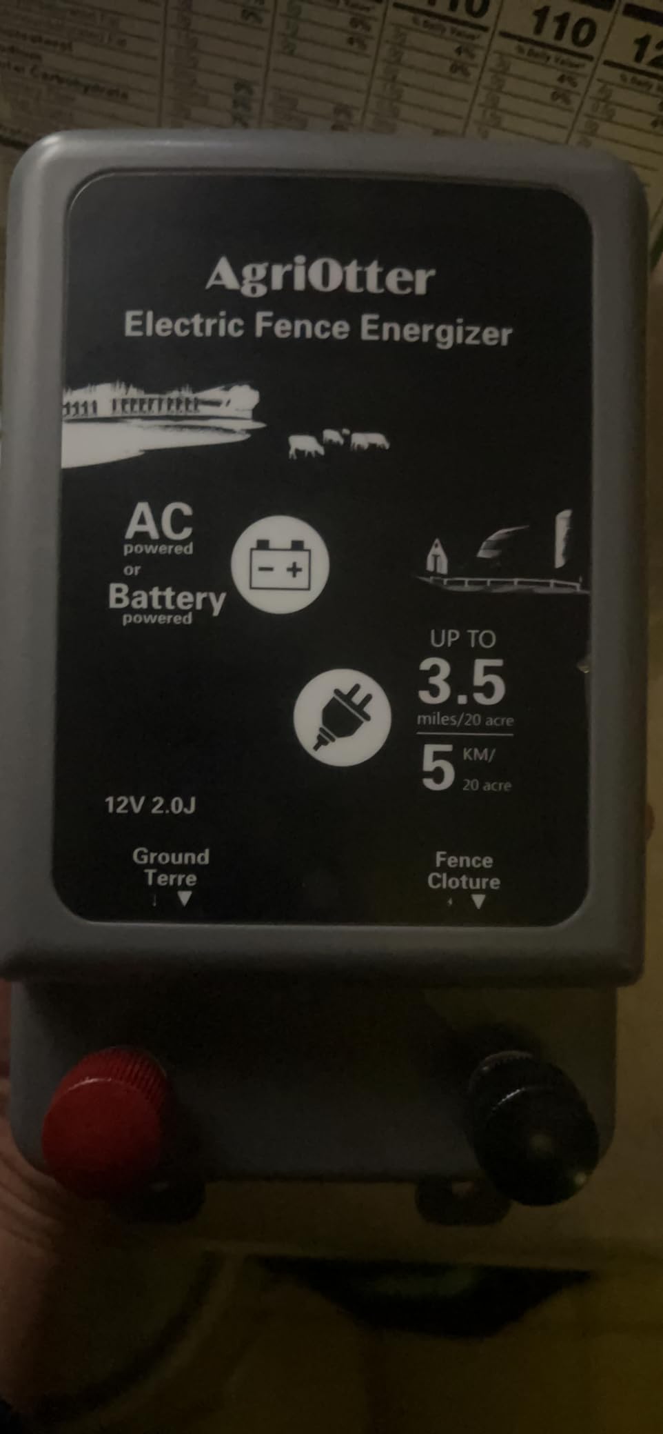 Electric Fence Energizer 20 Acre 2 in 1 Powered by Battery or AC Outlet 10000V 2J Pulse Electric customer photo 2
