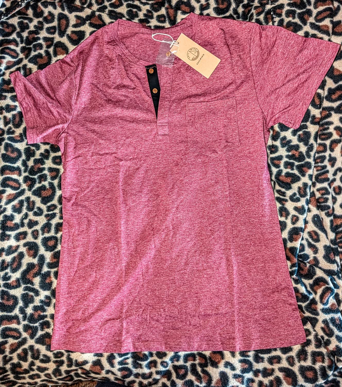 Sailwind Mens Henley Short Sleeve T-Shirt Cotton Casual Shirt customer photo 2