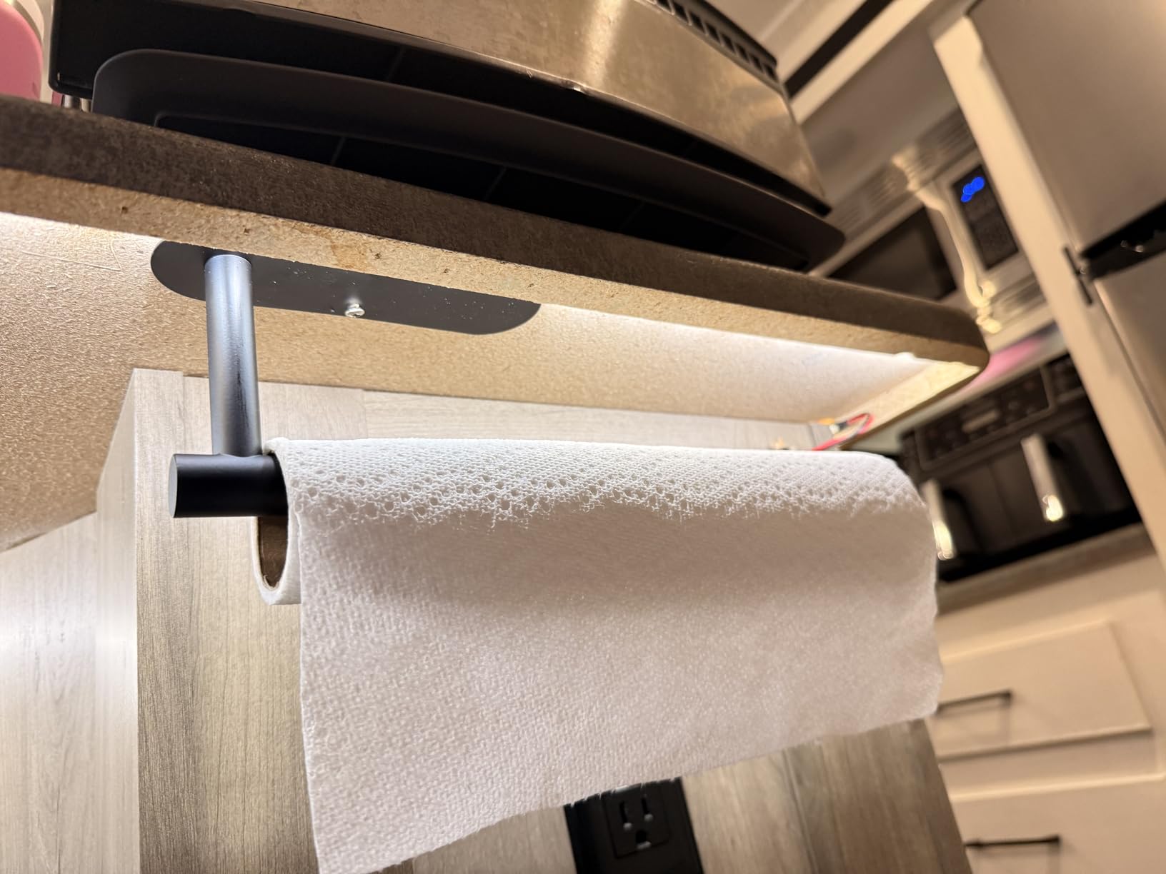 DEKAVA Paper Towel Holder Under Cabinet Wall Mount for Kitchen Paper Towel, Self-Adhesive Paper Towel Bar, Paper Towel Rack, Stainless Steel 13 inch customer photo 2