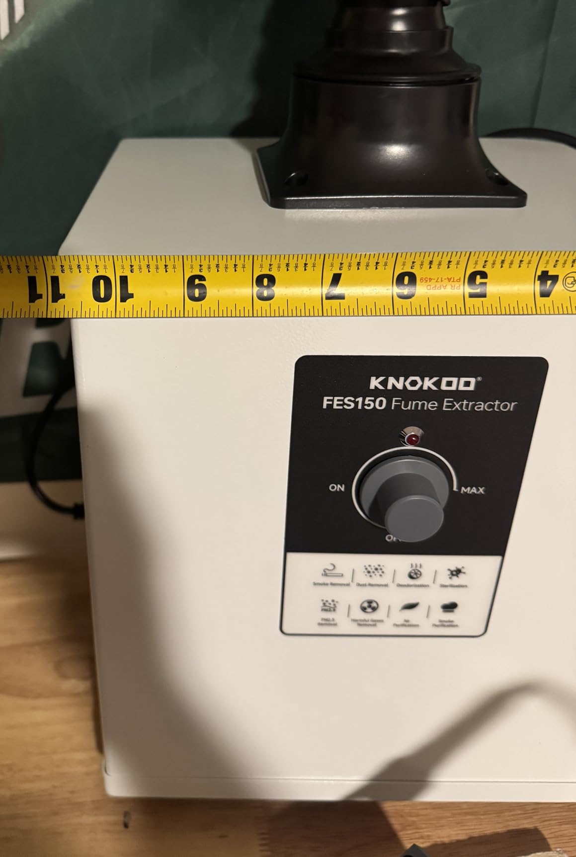 FES150S 100W Solder Fume Extractor, 200m³/h (117 CFM) Powerful Suction Smoke Absorber with H13 HEPA 3-Stage Filtration, Desktop Hepa Smoke Purifier for Bench Soldering, Laser Engraving customer photo 1