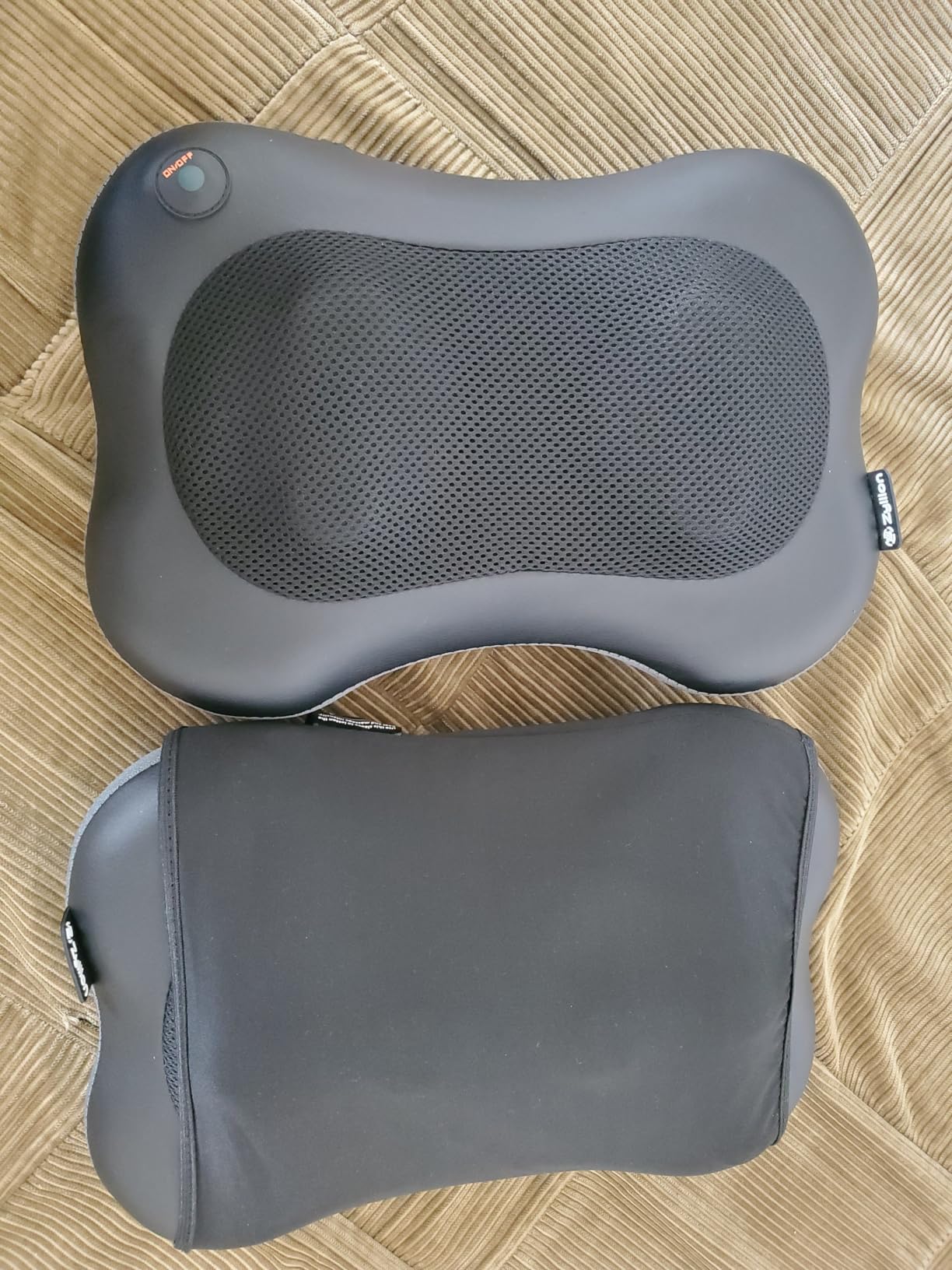 Zyllion Shiatsu Back and Neck Massager with Heat - 3D Electric Kneading Deep Tissue Massage Pillow with 2 Speeds for Muscle Pain Relief, Black, ZMA-34 customer photo 1