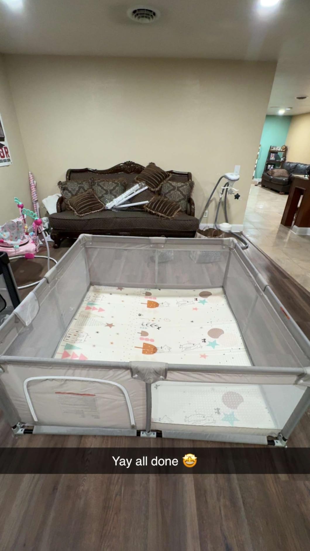 Mloong Baby Playpen with Mat, 59x59 Inches Extra Large Playpen for Babies and Toddlers, Indoor & Outdoor Activity Center, Safety Baby Fence customer photo 2