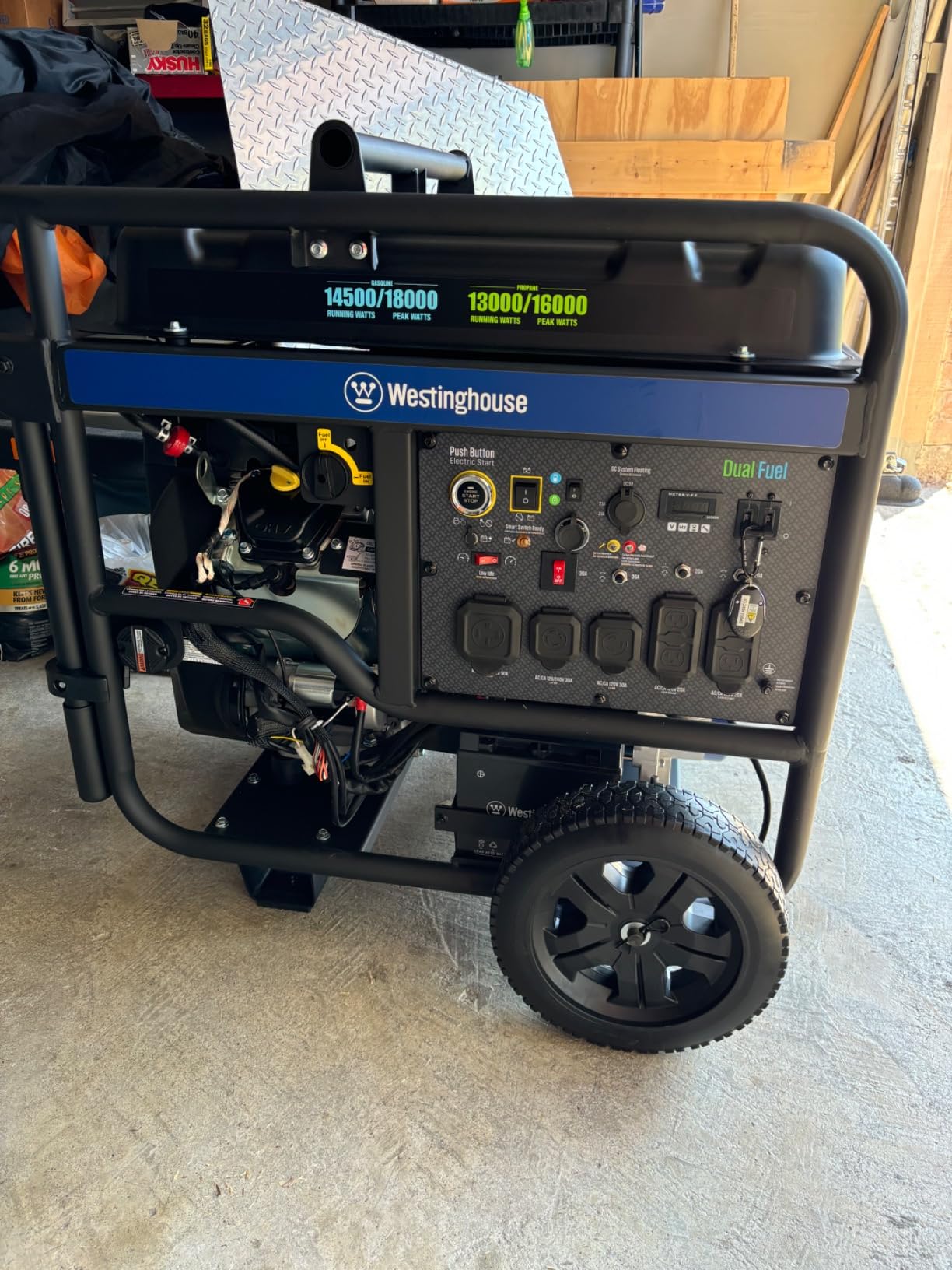 Westinghouse 18000 Peak Watt Dual Fuel Home Backup Portable Generator, Remote Electric Start, Transfer Switch Ready, CO Sensor customer photo 1