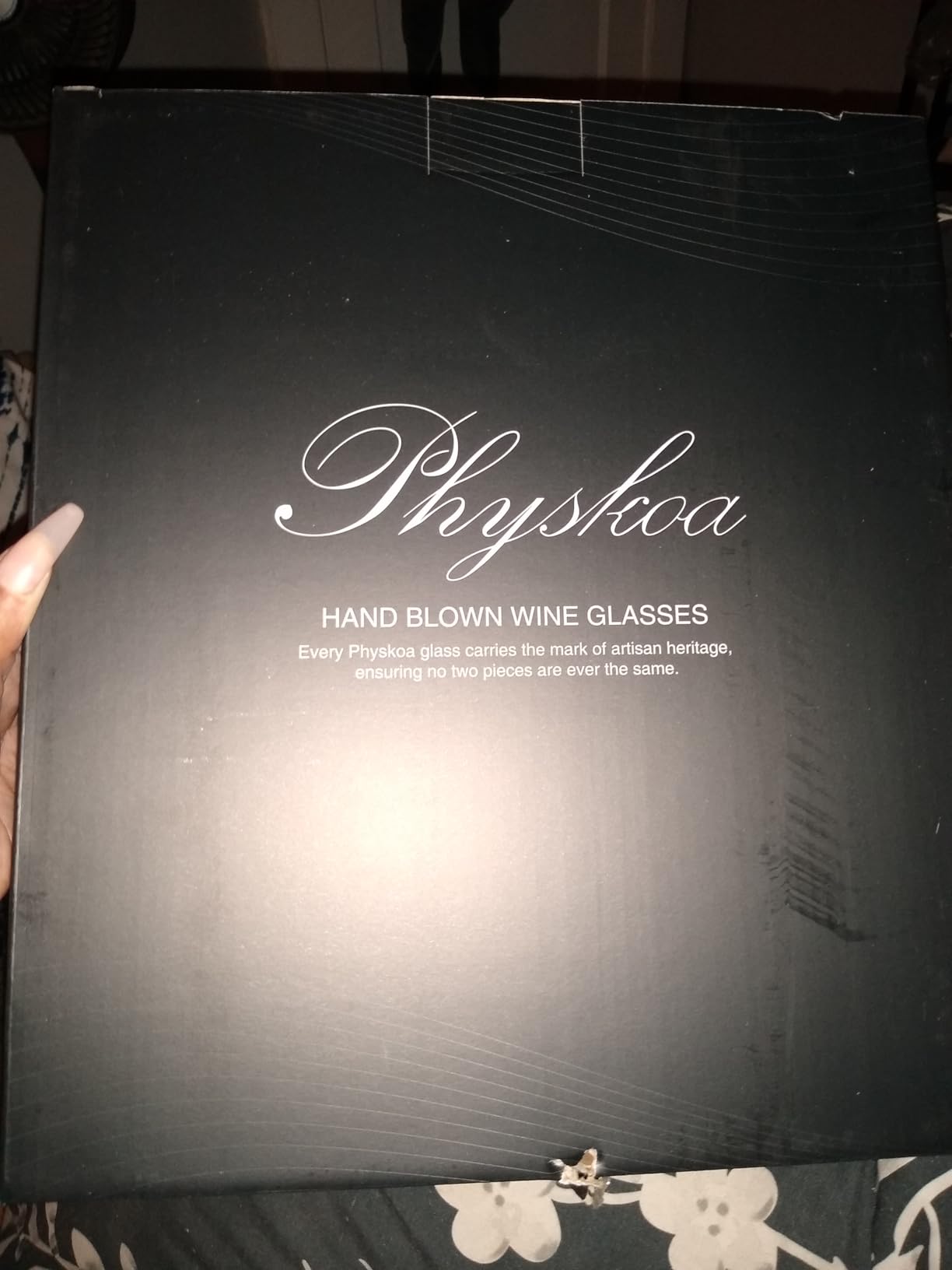 Physkoa 18OZ Red Wine Glasses Set of 4-LeadFree Crystal Wine Glass with Tall Long Stem【Hand Blown Italian Style】 Stemmed Square Wine Glasses Gifts for Home Party customer photo 1
