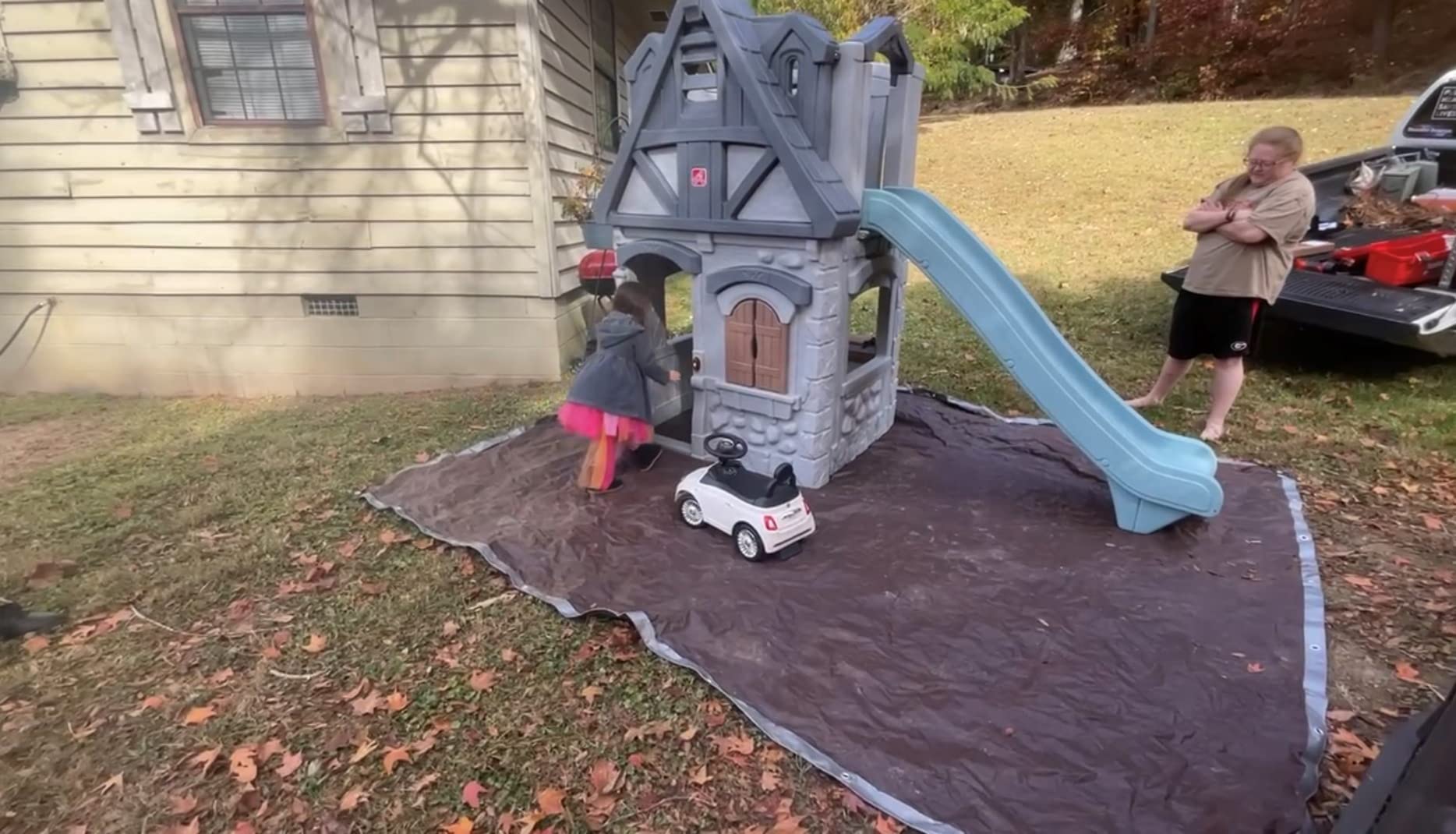 Step2 Enchanting Adventures 2-Story Kids Playhouse, Outdoor Playhouse with Kitchenette & Slide, Rock Climbing Wall, For Toddlers 4-8 Years Old customer photo 2