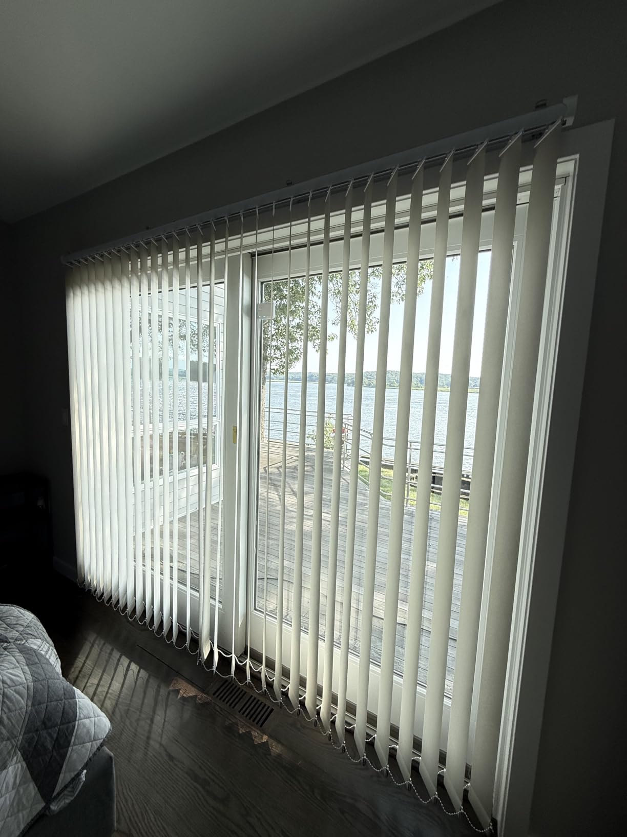 Graywind Fabric Vertical Blinds Custom Size Blackout Vertical Blind Free Wand Control Reversible Privacy Track Slats Set for Patio Sliding Glass Door Window (Light Grey) customer photo 2