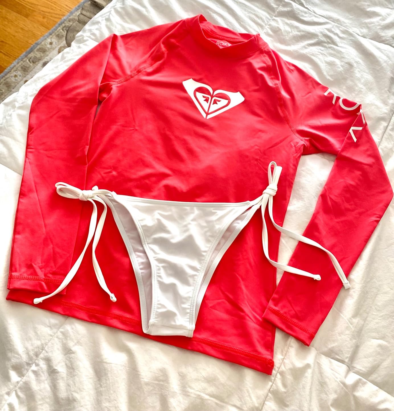 Roxy Women's Long Sleeve Compression Fit Rashguard UPF 50+ Quick Dry Recycled Swim Shirt customer photo 2