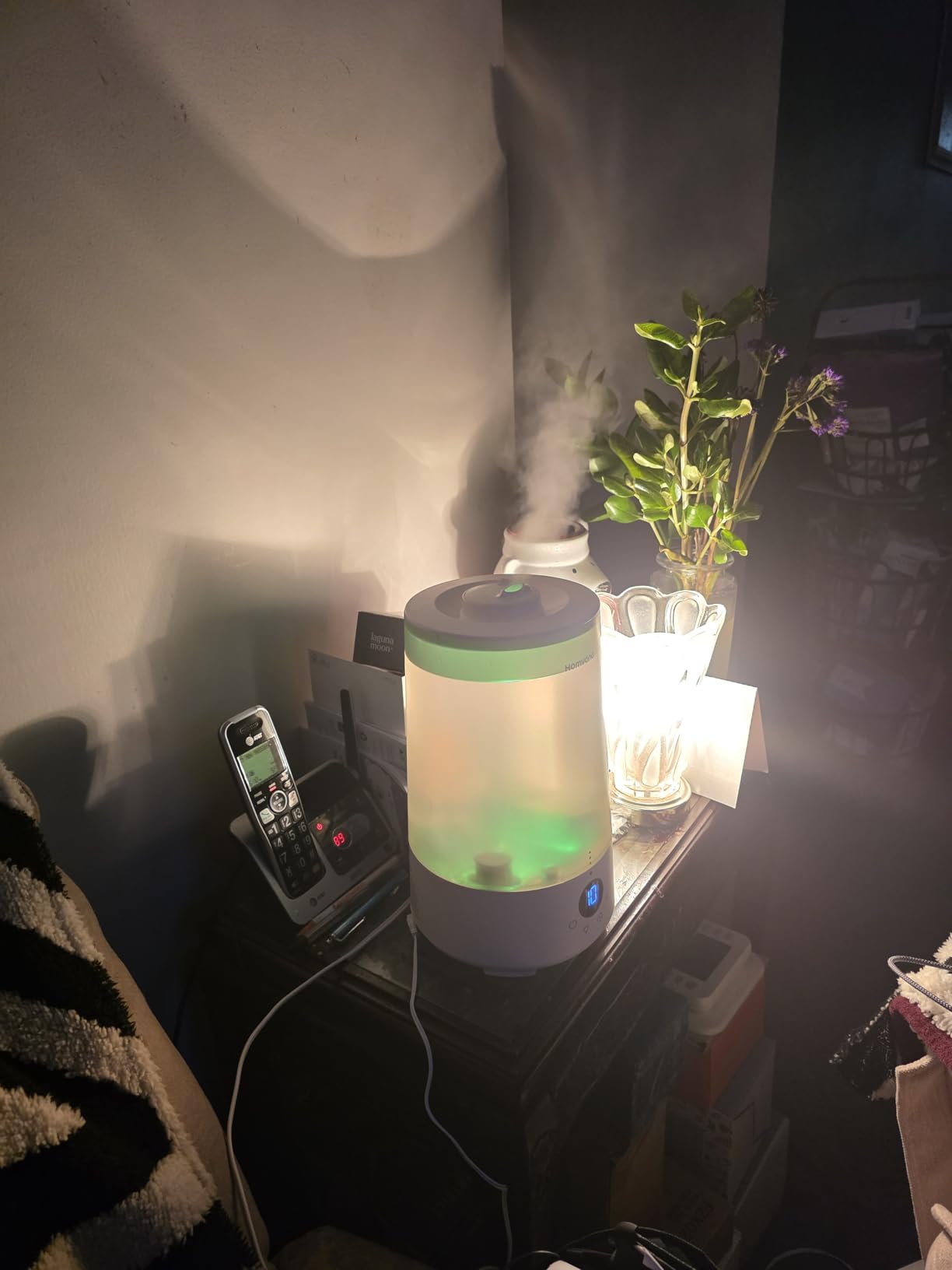 Homvana 3.6L Top-Fill Cool Mist Humidifiers for Bedroom, Large Room & Plants, 23dB Ultra-Quiet, Easy-to-Clean 2-in-1 Baby Humidifier & Oil Diffuser for Congestion Relief, Lasts Up to 4 Nights (Grey) customer photo 2