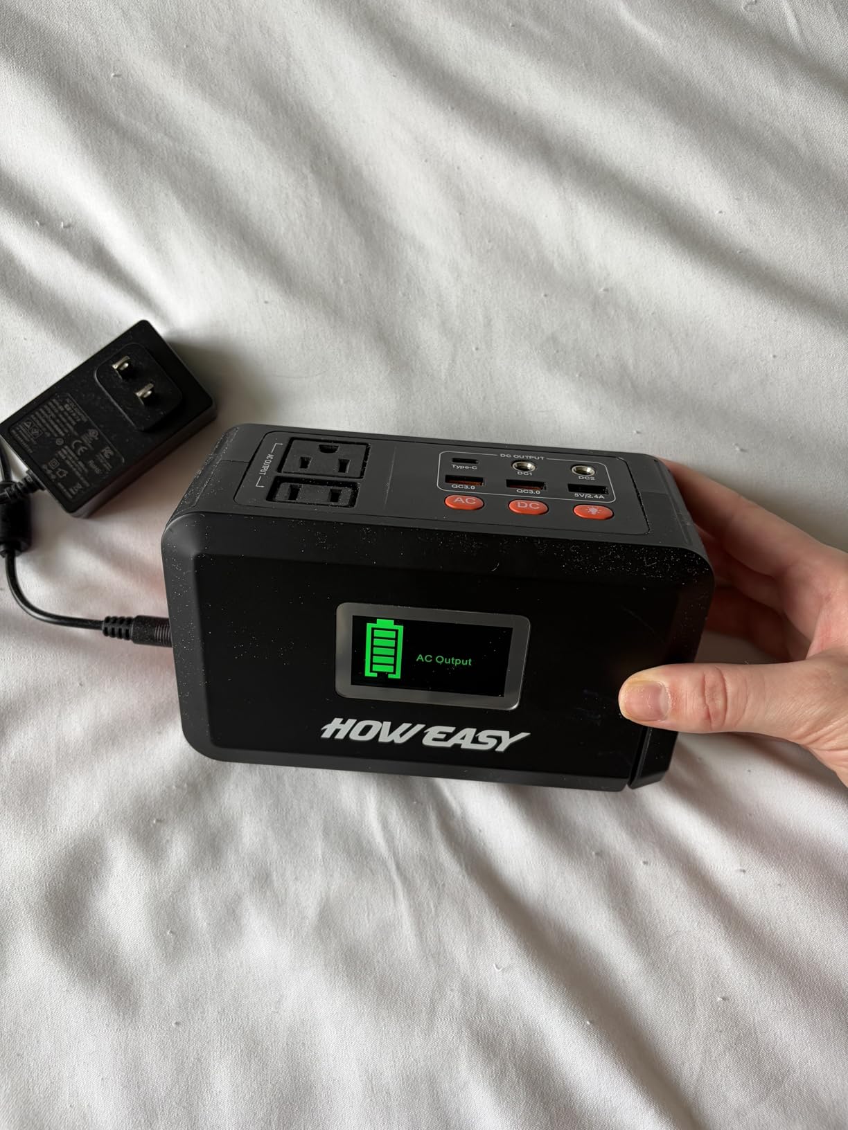 HOWEASY Portable Power Station,120W(240W Peak) Solar Generator,88Wh Lithium Battery Power with 110V AC Outlet/DC/USB/LED Light For Outdoor Camping Trip Hunting Emergency(Solar Panel Optional) customer photo 2
