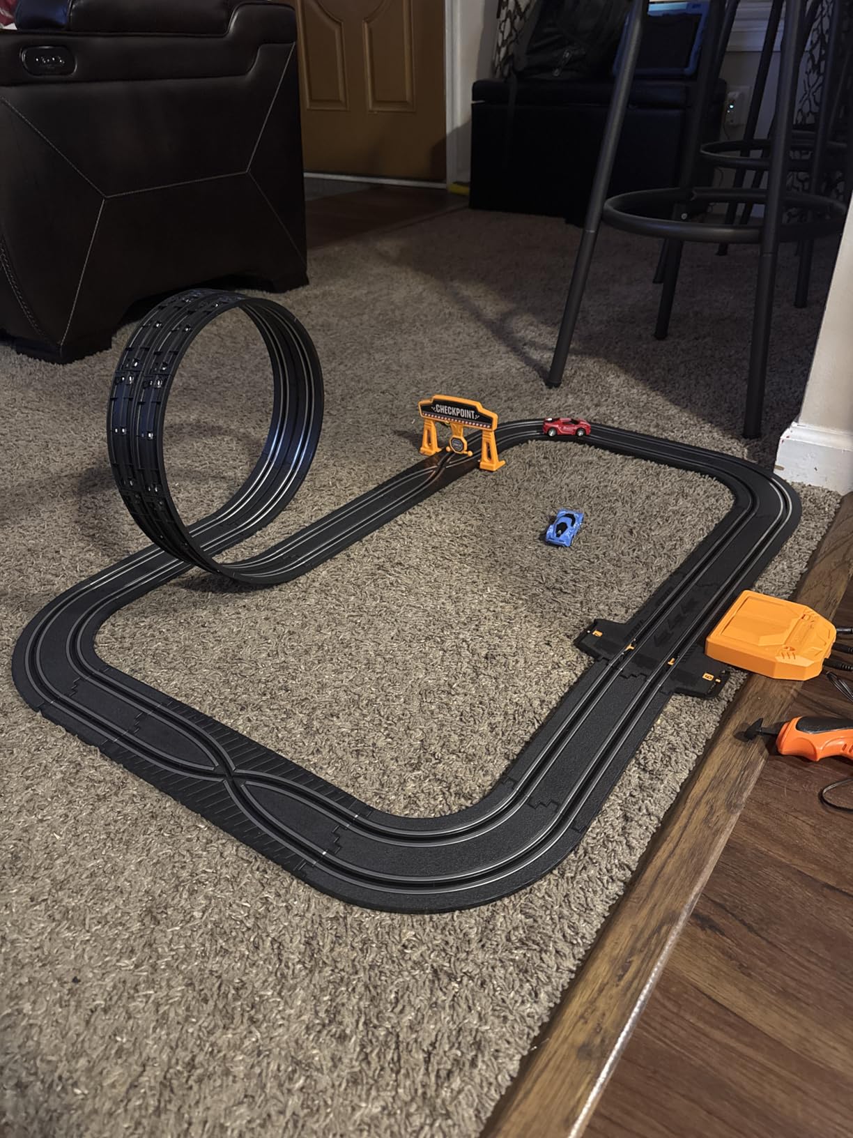 Slot Car Race Track Sets, Slot Cars - Electric Race Car Track Set, 4 High Speed Cars Tracks for Kids, Remote Control Car, Gifts Toys for Boys - 115' Racetrack customer photo 2