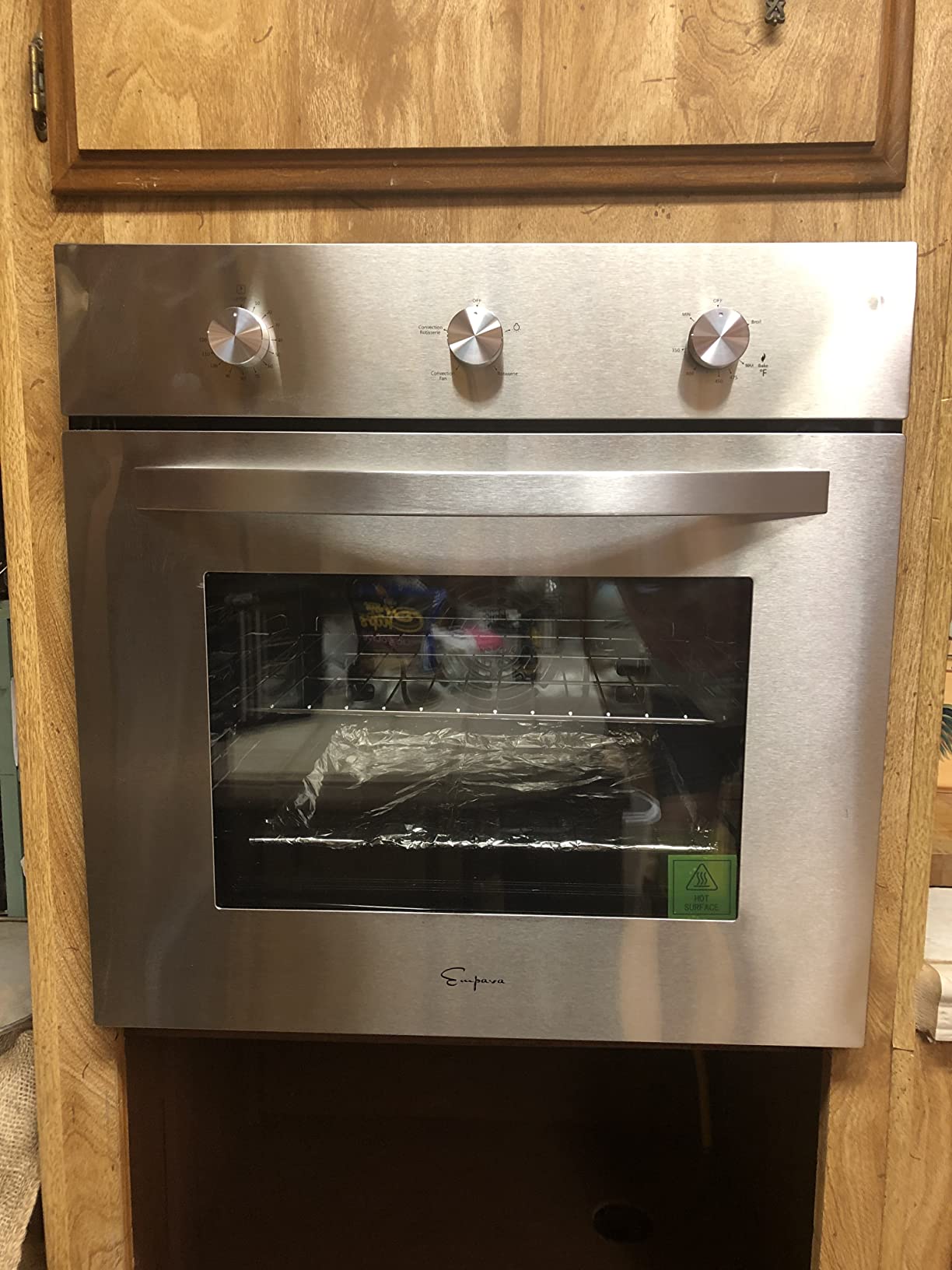 Empava Single Liquid Propane Gas Wall Oven 24 in. 2.3 cu. Ft. Bake Broil Rotisserie Functions with Mechanical Controls and Built-in Timer and Convection Fan in Stainless Steel, Silver customer photo 1