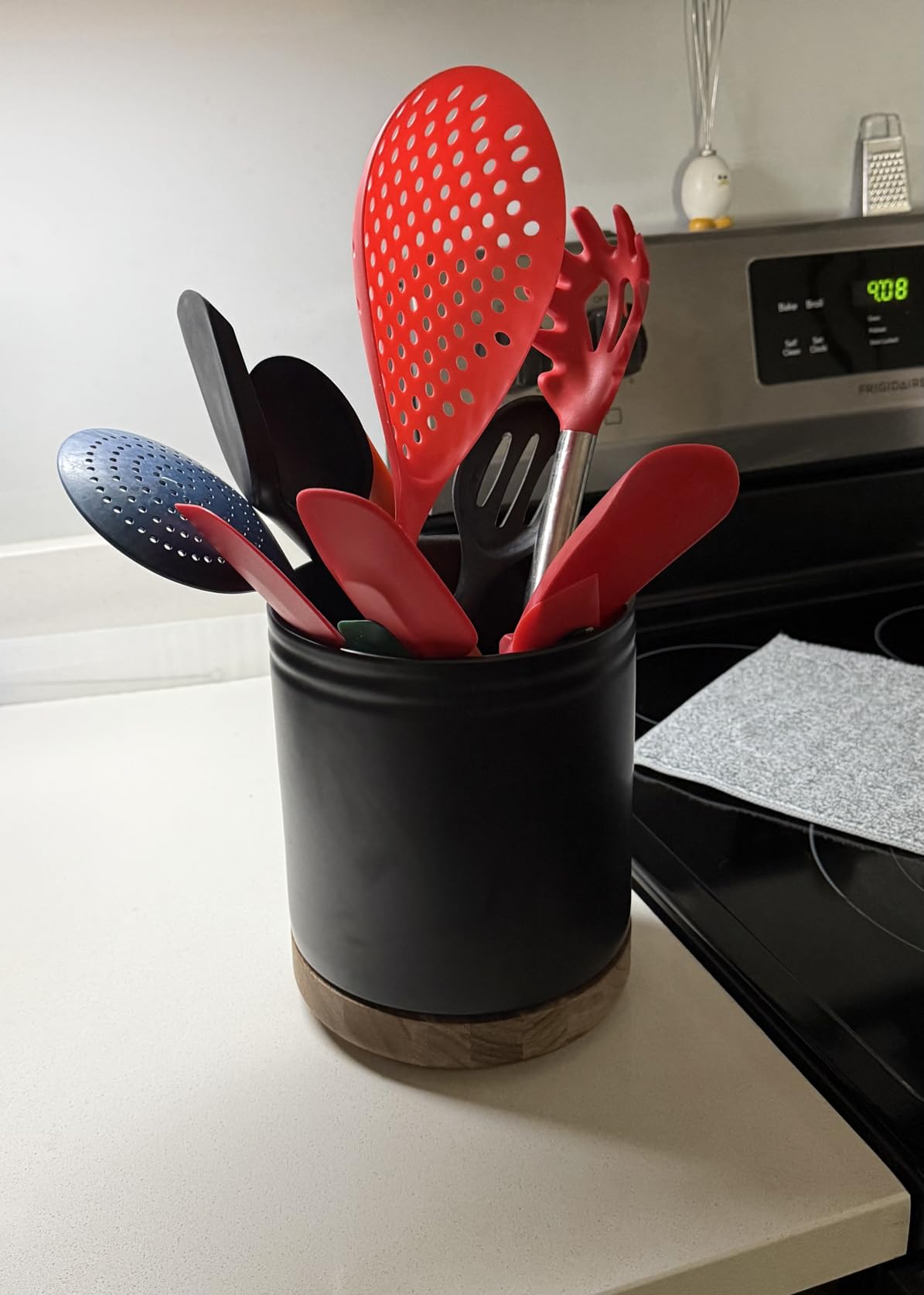 DOWAN 360° Rotating Extra Large Cooking Utensil Holder, 7.6