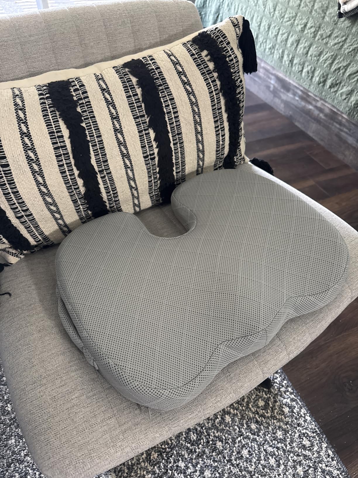 TushGuard Seat Cushion - Memory Foam Sitting Pillow for Office Chair, Car Seat, Airplane, Bleacher - Sciatica & Hip & Coccyx Pain Relief Desk Chair Cushion for Long Sitting Office Workers, Car Drivers customer photo 2
