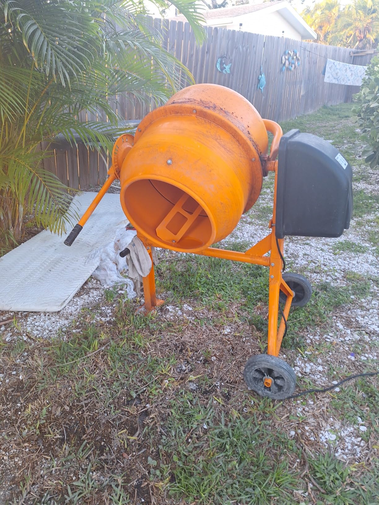 Generic Portable 4.2 Cu Ft Concrete Cement Mixer, 1/2 Hp Electric Mixer Machine with Wheel & 120L Freestanding Barrow Machine, Mixing Tools for Stucco Mortar (Yellow) 41.4 x 28 x 52.8 Inches (Gen120) customer photo 2