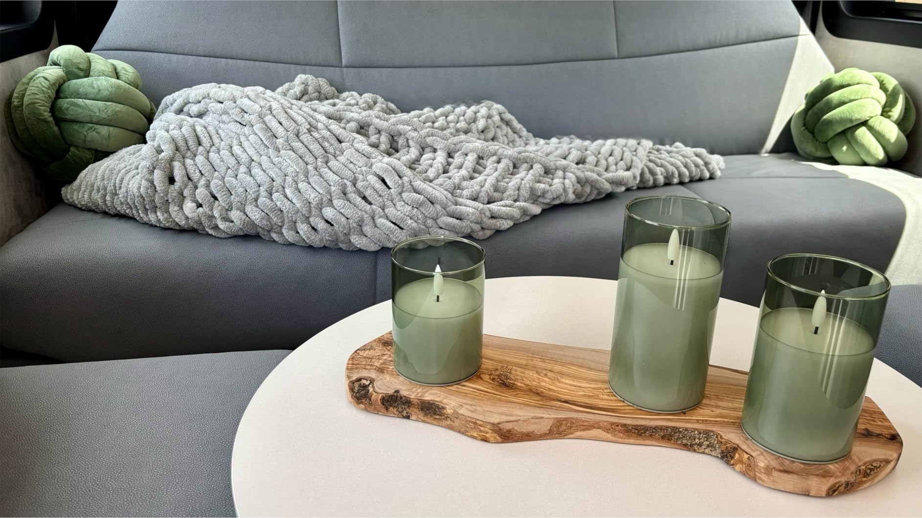 SAMIAH LUXE Chunky Knit Throw Blanket 50x70, Sage Green Chenille Throw Blanket for Couch Bed Sofa, Soft Fluffy Cable Knit Blanket, Oeko-TEX Certified, Machine Washable customer photo 2