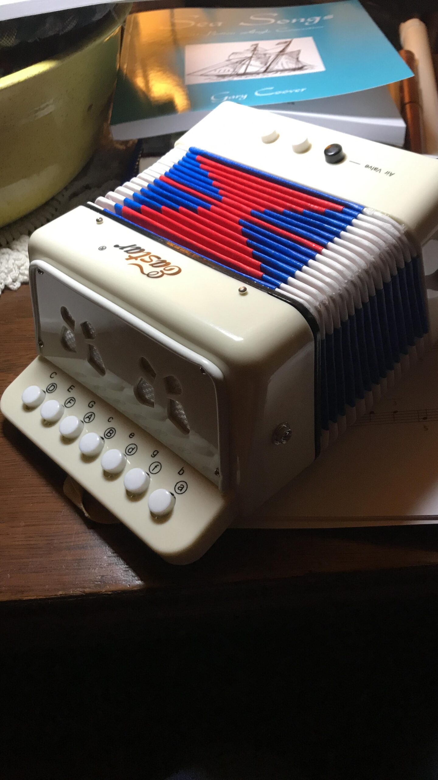 Eastar Kids Accordion Toy Accordion Mini Musical Instruments 10 Keys Button for Children Kids Toddlers Beginners (Blue) customer photo 1