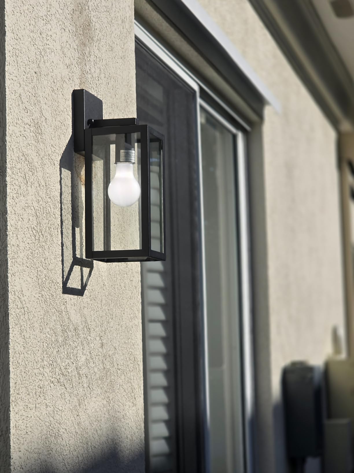 2-Pack Outdoor Light Fixtures Wall Mount, Waterproof Exterior Wall Lanterns with Clear Glass, Anti-Rust Outside Black Wall Sconces, Front Porch Lights for House Garage Doorway, Bulbs Not Included customer photo 2