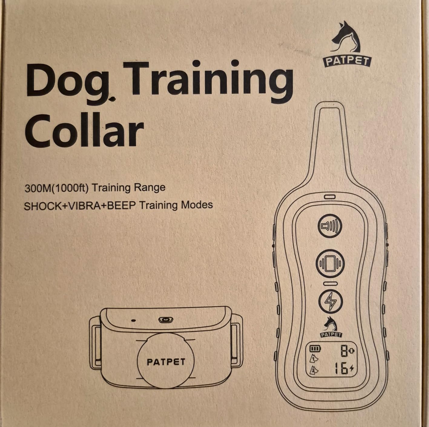 PATPET Dog Training Collar Shock Collar with Remote - 3 Training Modes, Beep, Vibration and Shock, Up to 1000 ft Remote Range, Rainproof for Small Medium Large Dogs customer photo 1