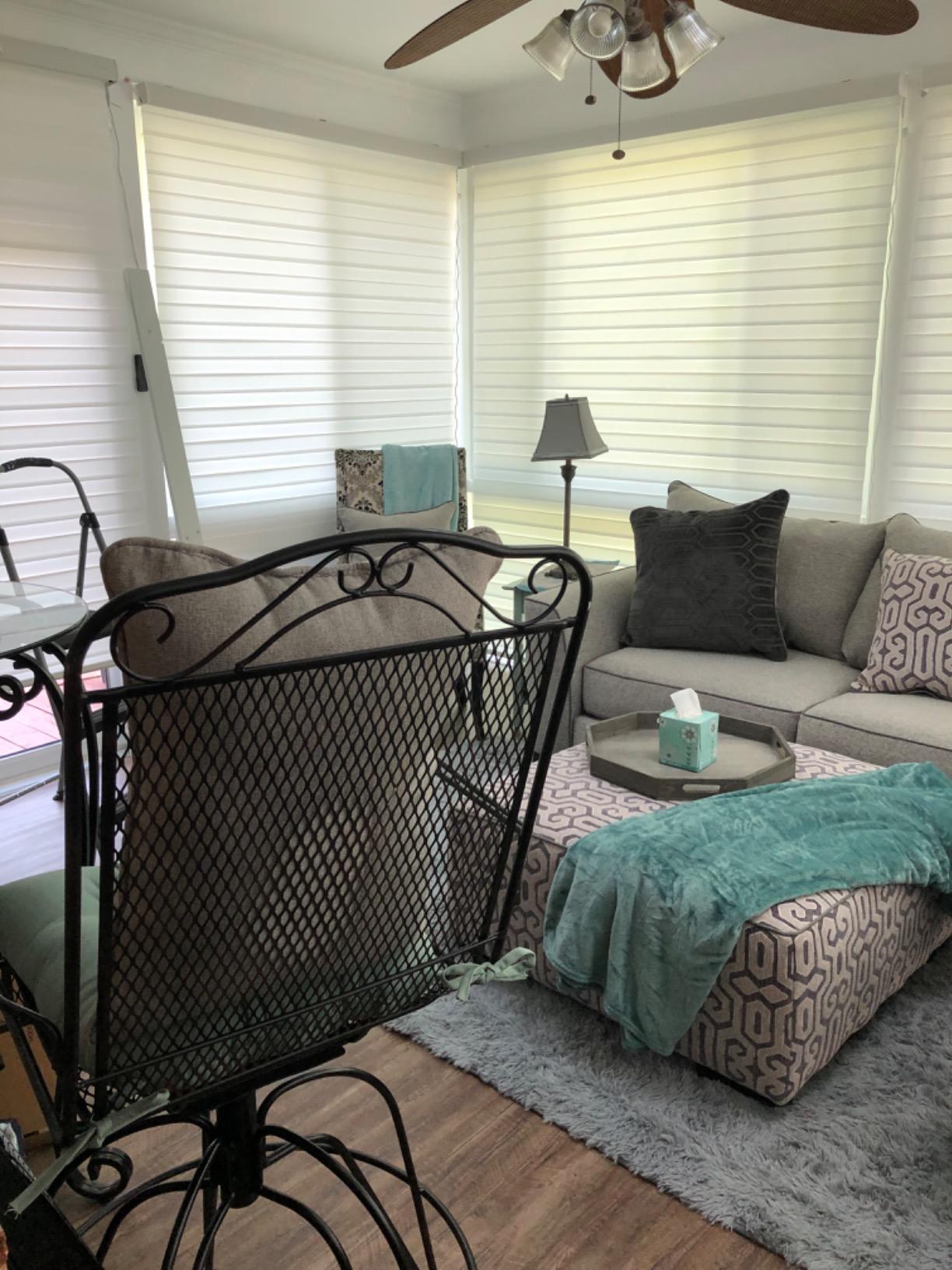 Yoolax Motorized Zebra Blinds with Remote, Room Darkening Smart Blinds Work with Alexa, Apple Home, Google Home, Electric Dual Layer Blinds Privacy Control, Custom Size, Matte White customer photo 1