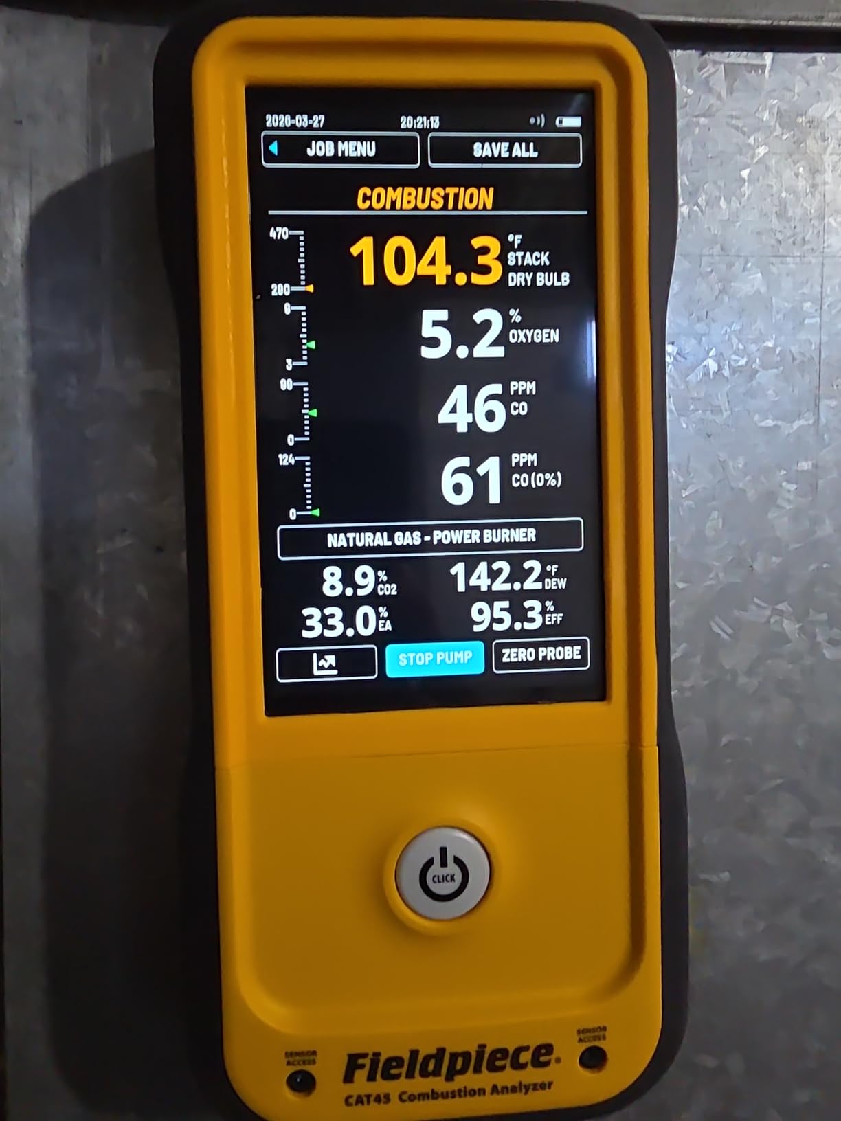 Fieldpiece CAT45 - Combustion Analyzer - Accurately Measure O2, CO, CO2, Draft Pressure - HVAC Tool customer photo 1