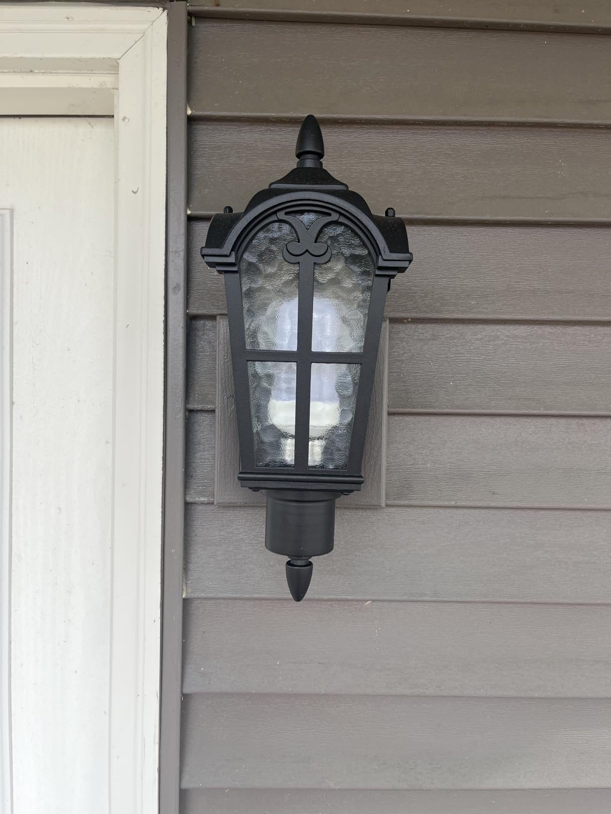Sucolite Outdoor Wall Light Fixtures Wall Mounted, Exterior Waterproof Porch Lights Wall Lanterns, Outside Wall Sconces with Water Ripple Glass for House Front Door Garage, Retro Vintage Style, 2 Pack customer photo 2