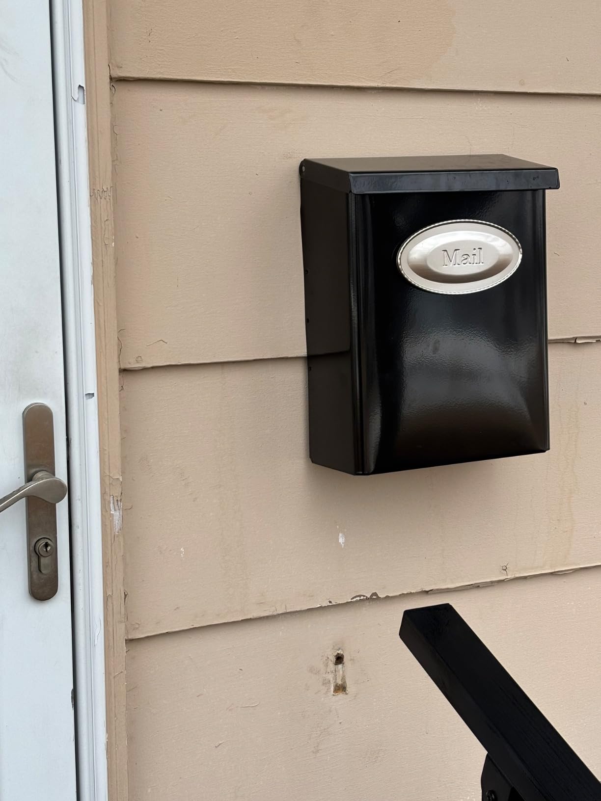 Architectural Mailboxes Designer Locking, Vertical Wall-Mounted Mailbox for Outside, Modern Metal Galvanized Steel Medium Mail Box with Lock and Key Drop Box, Black customer photo 2