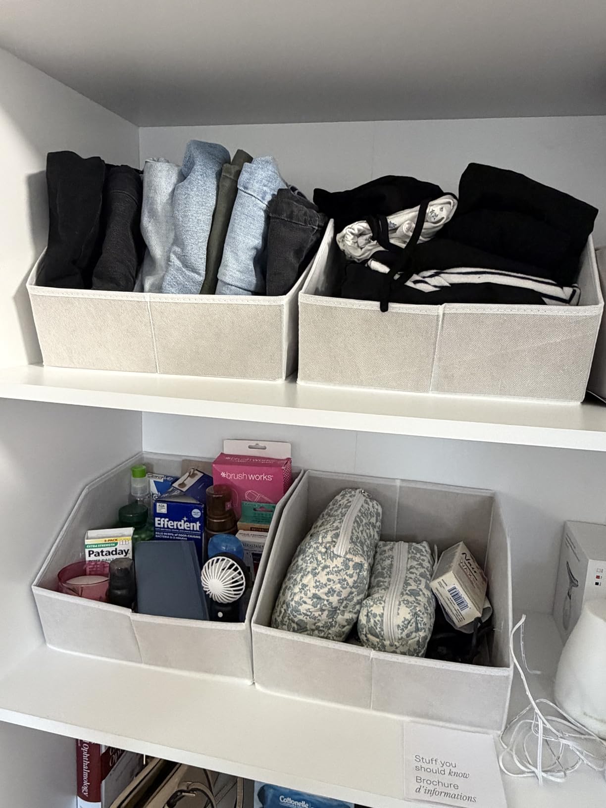 Homsorout Closet Organizers Bins 6 Packs - Large Closet Shelf Organizer with Handles, Fabric Trapezoid Storage Bins customer photo 1