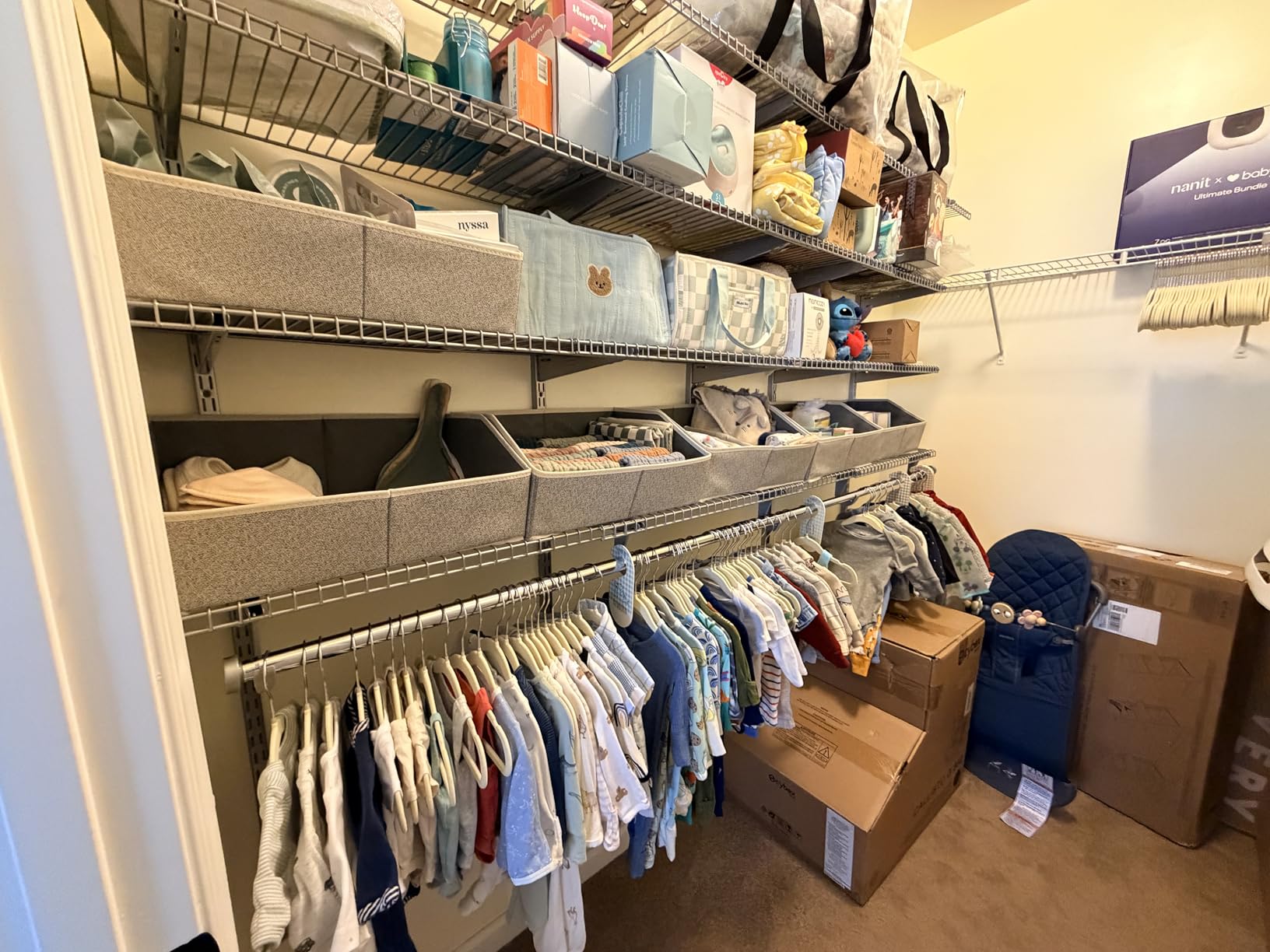 Homsorout Closet Organizers Bins 6 Packs - Large Closet Shelf Organizer with Handles, Fabric Trapezoid Storage Bins customer photo 2
