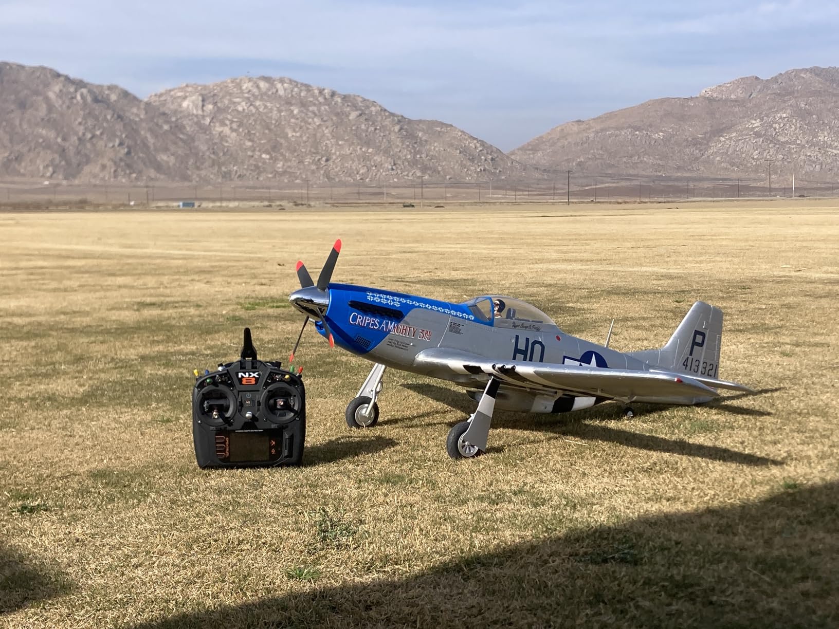 E-flite RC Airplane P-51D Mustang 1.2m BNF Basic Transmitter Battery and Charger Not Included with AS3X and Safe Select 'Cripes A'Mighty 3rd' EFL089500 customer photo 1