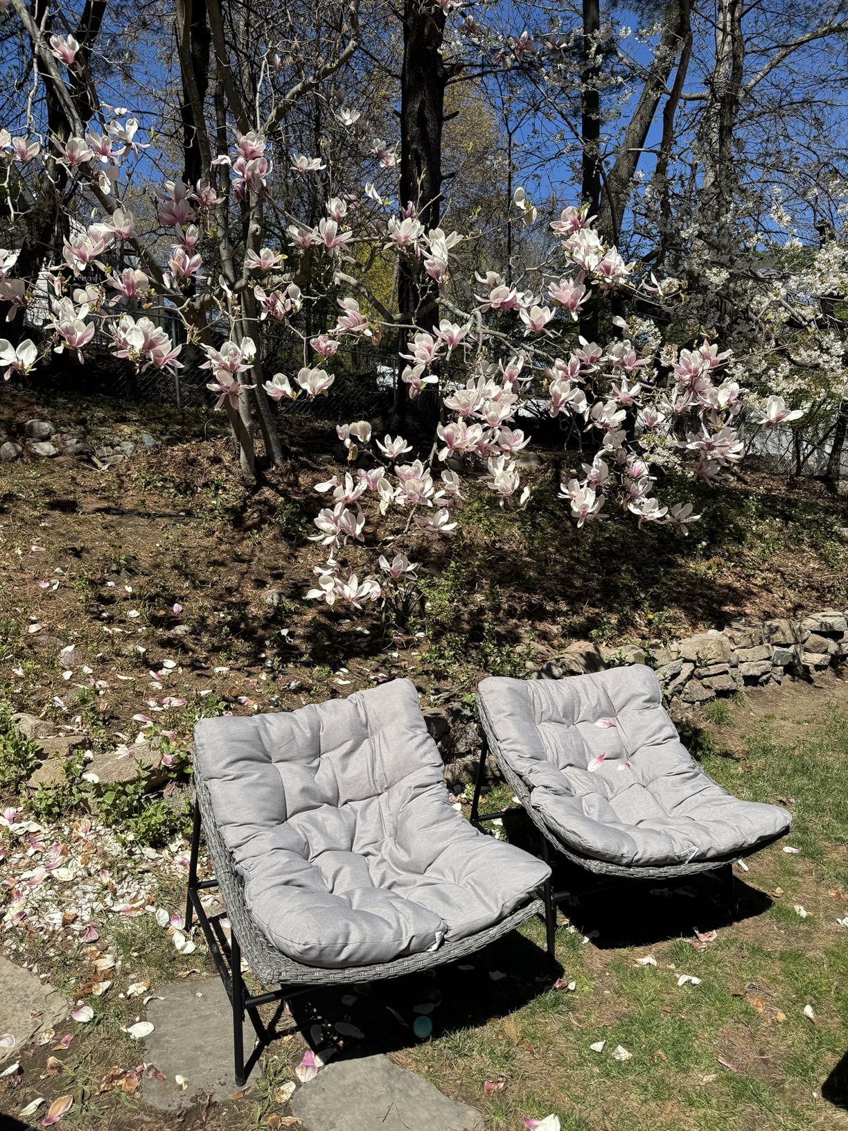 Sophia & William Outdoor Papasan Chairs with Cushion and Frame, Comfy Patio Chairs, Oversized Padded Lounge Chairs Set of 2, 350Ibs Capacity, Indoor & Outdoor Use customer photo 1