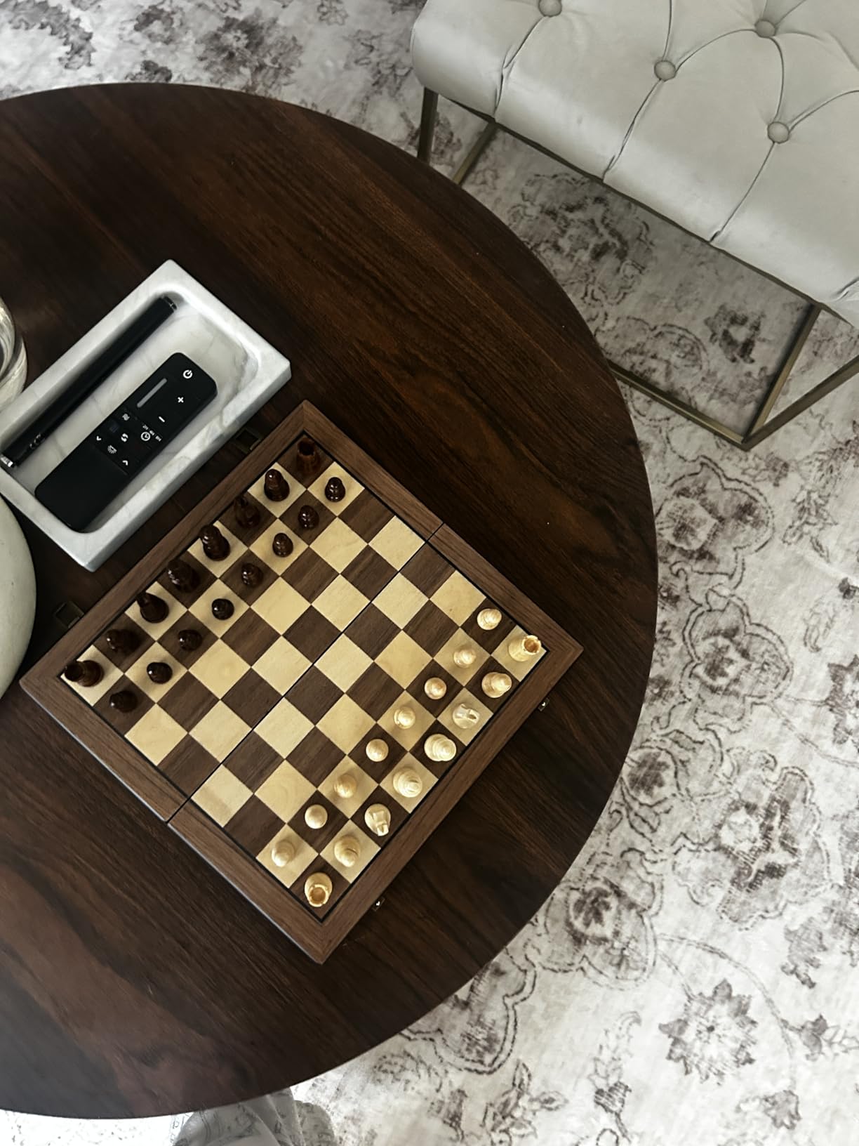 Magnetic Wooden Chess Set for Adults Kids 15'' Chess Board with Handmade Pieces, Folding Portable Travel Unique Chess Sets Game for Tournament Professional Beginner customer photo 1