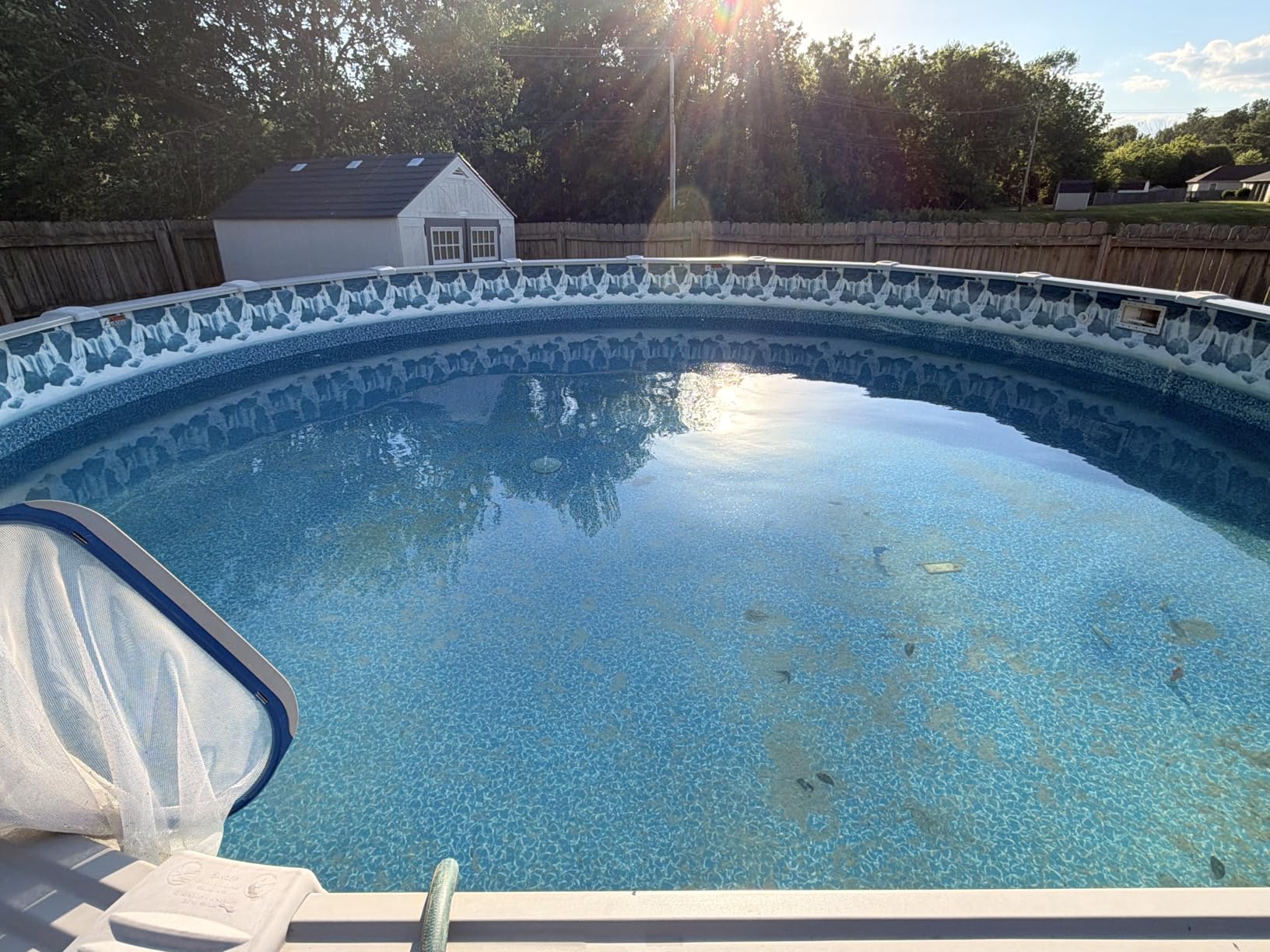 24 ft Round Pool Cover for Above Ground Pools, Above Ground Pool Cover, Swimming Pool Cover, Winter Pool Cover, Keeps Out Debris, Cold and UV Resistant, Supreme Mesh, Navy Blue customer photo 1