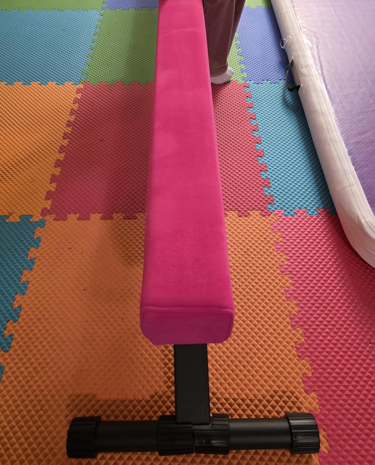 8ft Ultrasimple Adjustable&Foldable Balance Beam, High-Low Floor Beam Suede Gymnastics Equipment, No Tool Require, Gymnastics Beam for Training&Professional HomeTraining customer photo 2
