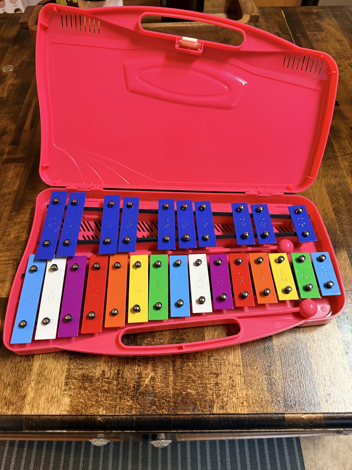 Soulmate 25 Note Xylophone for kids Colorful Musical Toy Metal Keys,Professional Xylophone Glockenspiel Instrument with case and Two Safe Mallets for Beginners, Music Teaching, Gifts(Black) customer photo 2