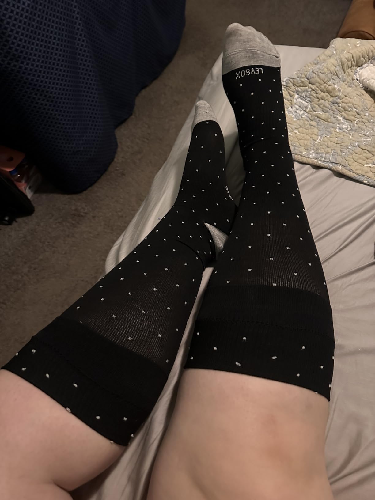 LEVSOX Wide Calf Compression Socks for Women&Men Plus Size 15-20mmHg Knee High Large Support Stockings for Circulation customer photo 1