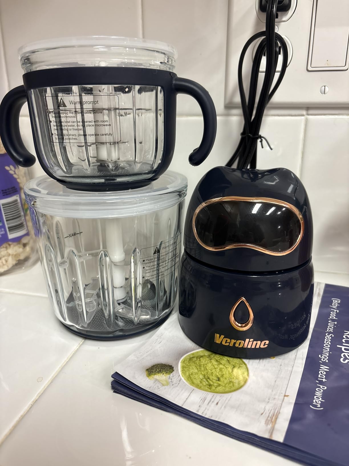 Baby Food Maker, 10-in-1 Baby Food Processor Set with 2 Glass Bowls (600ml+300ml), Baby Food Blender for Baby Puree, Fruit, Meat, Vegatable, Baby Food Storage Containers, Baby Essentials customer photo 1