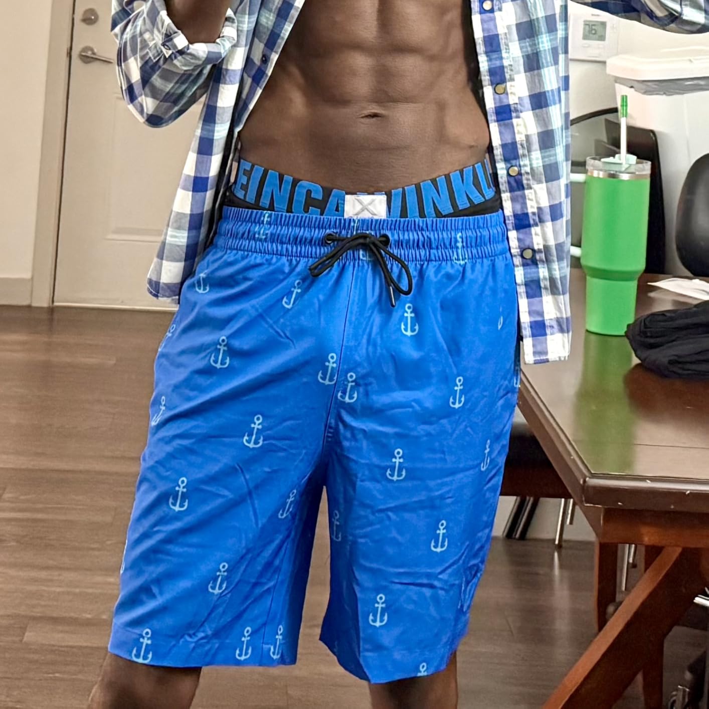 Lzzidou Men's Swim Trunks Hawaiian Bathing Mesh Lining Suit Swimsuits Beach Shorts with Pockets customer photo 1