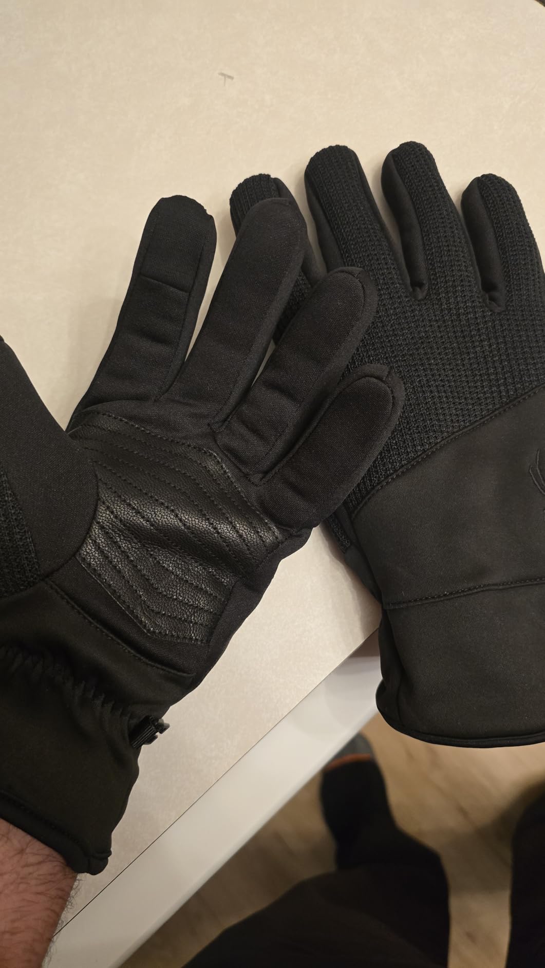 Spyder Core Conduct Gloves Touchscreen Compatible, Leather Palm Patch, 360 Degree Stretch, Sweater Knit Bonded customer photo 1