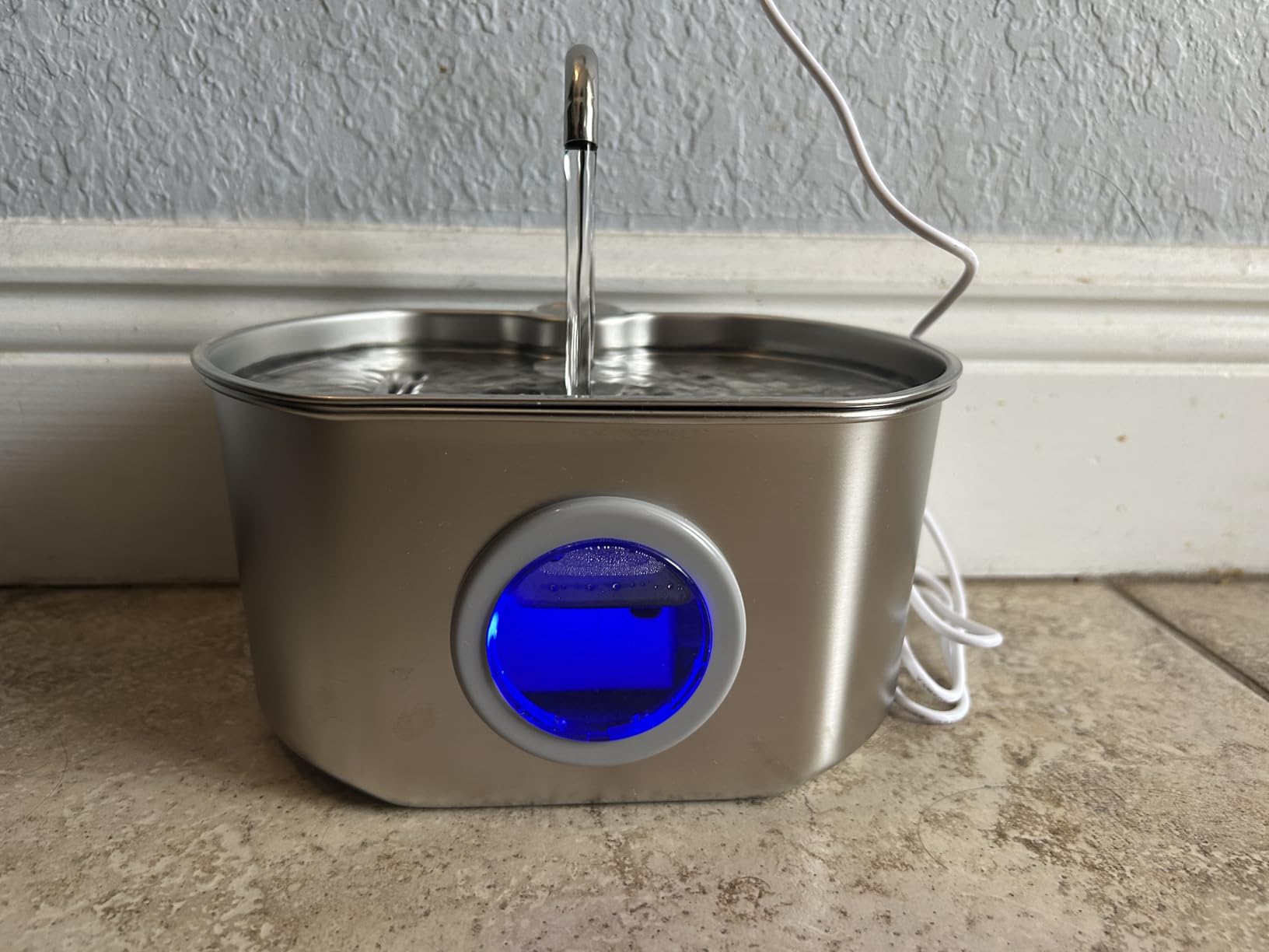 Cat Water Fountain Stainless Steel: 108oz/3.2L Cat Fountain for Drinking - Pet Water Fountain Inside - Automatic Dog Watering Dispenser Bowl - Pet Feeding & Watering Supplies - Water Level Window customer photo 1