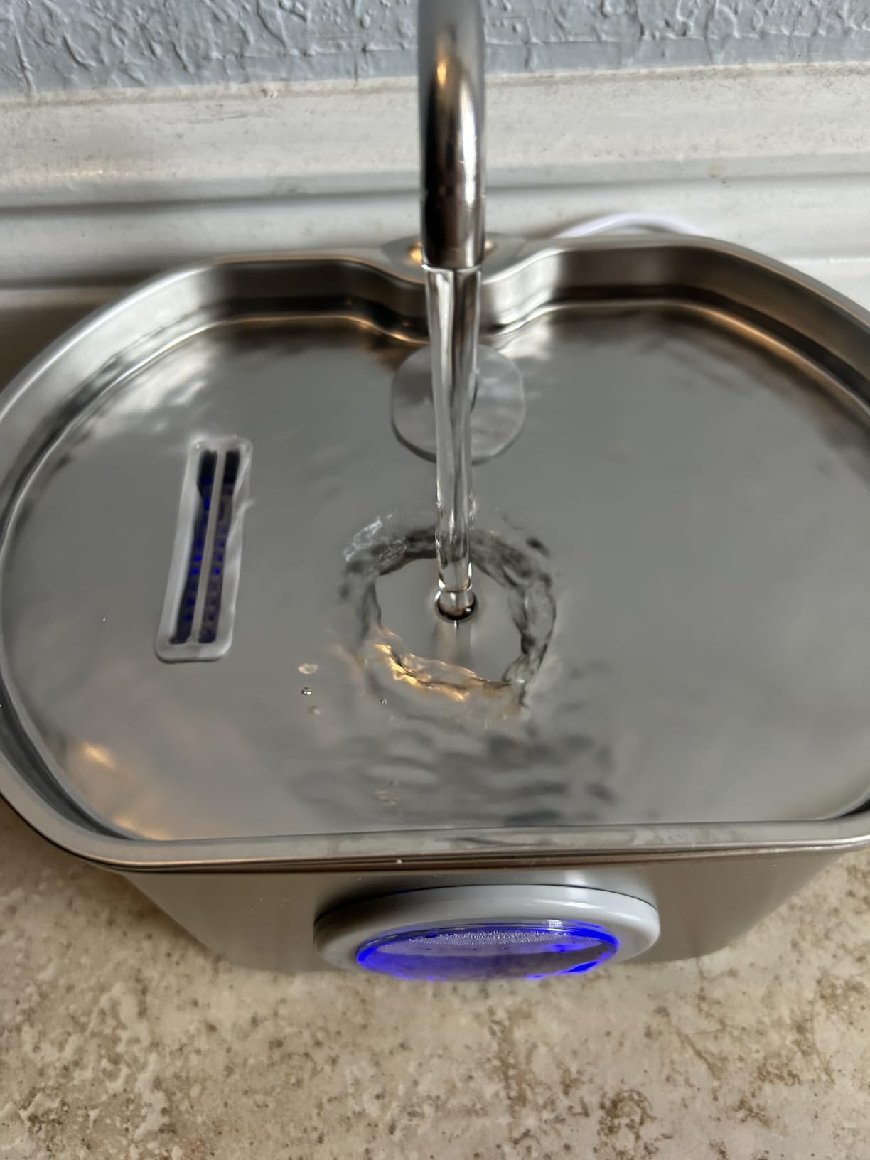 Cat Water Fountain Stainless Steel: 108oz/3.2L Cat Fountain for Drinking - Pet Water Fountain Inside - Automatic Dog Watering Dispenser Bowl - Pet Feeding & Watering Supplies - Water Level Window customer photo 2