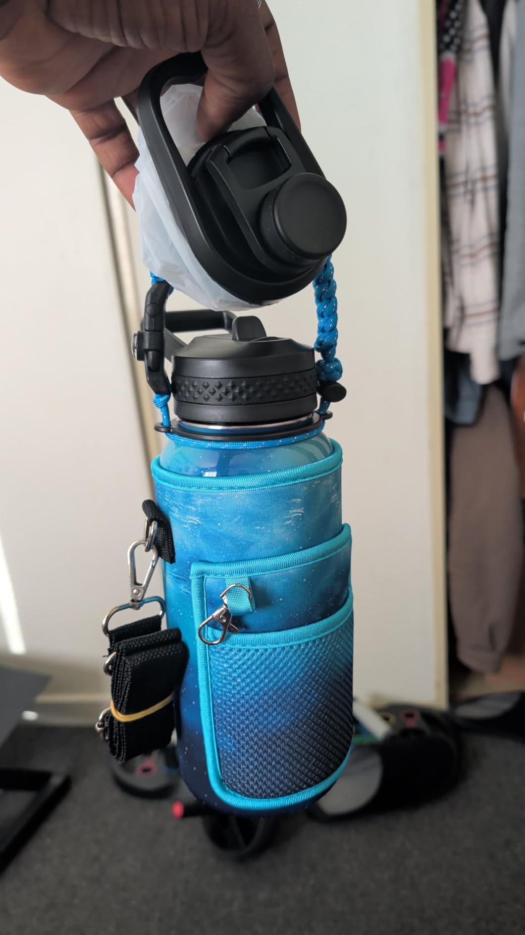 RAYMYLO Insulated Water Bottle 40 oz, Triple Wall Vacuum Stainless Steel (Cold for 36Hrs, Hot for 18Hrs), Leak Proof & Non-BPA, Modern Water Flask Jug with Paracord Handle & Straw Spout Lids customer photo 2