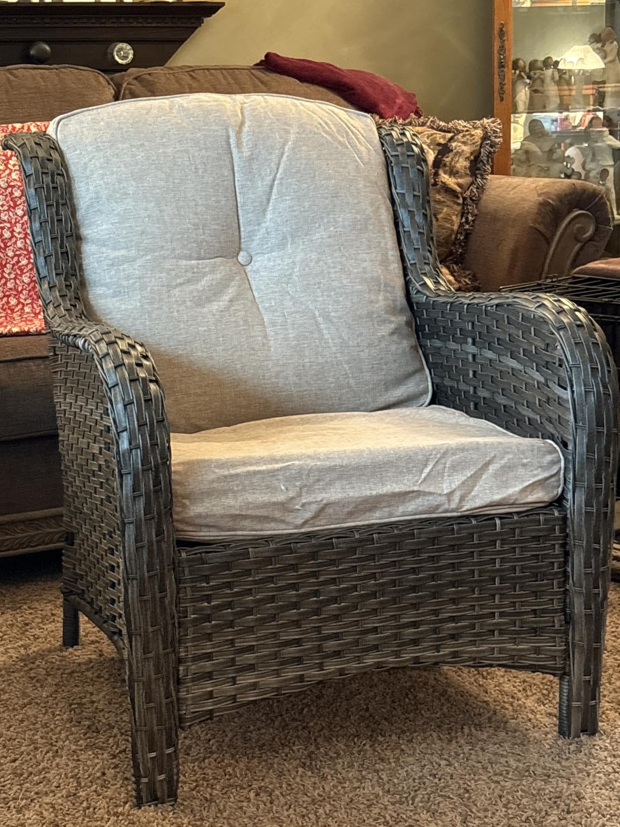 Joyside Outdoor Swivel Rocker Patio Chairs, Wicker Patio Furniture with High Back, Deep Seating, Wide Armrest, Thickened Cushions, Outdoor Rattan Furniture for Deck, Porch Use customer photo 1