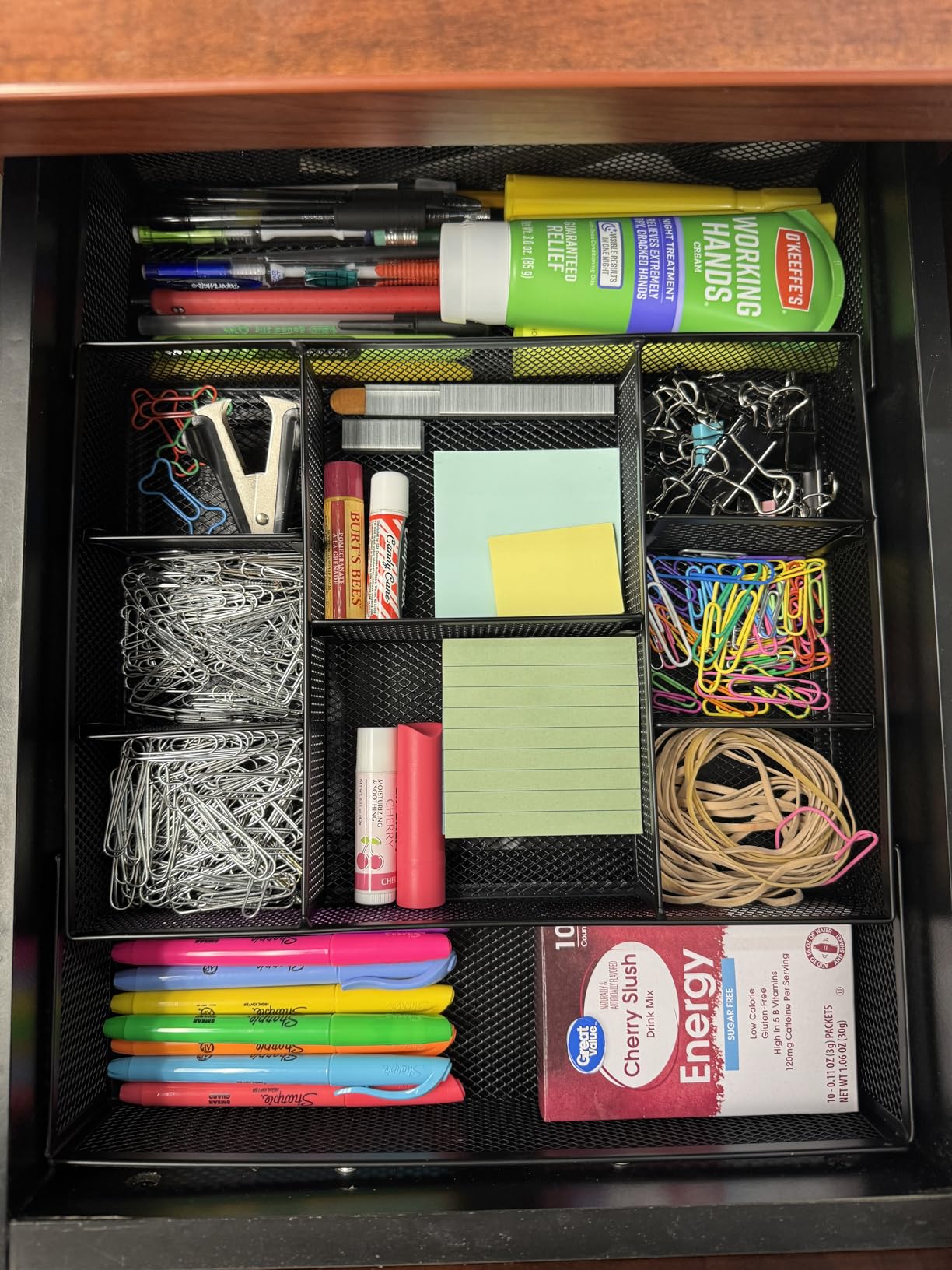 Marbrasse Expandable Desk Drawer Organizer, Mesh Drawer Organizer Tray with 10 Adjustable Compartments, Desk Organizers and Accessories, 5 Dividers Drawer for Office Supplies, Makeup & Vanity (Black) customer photo 2