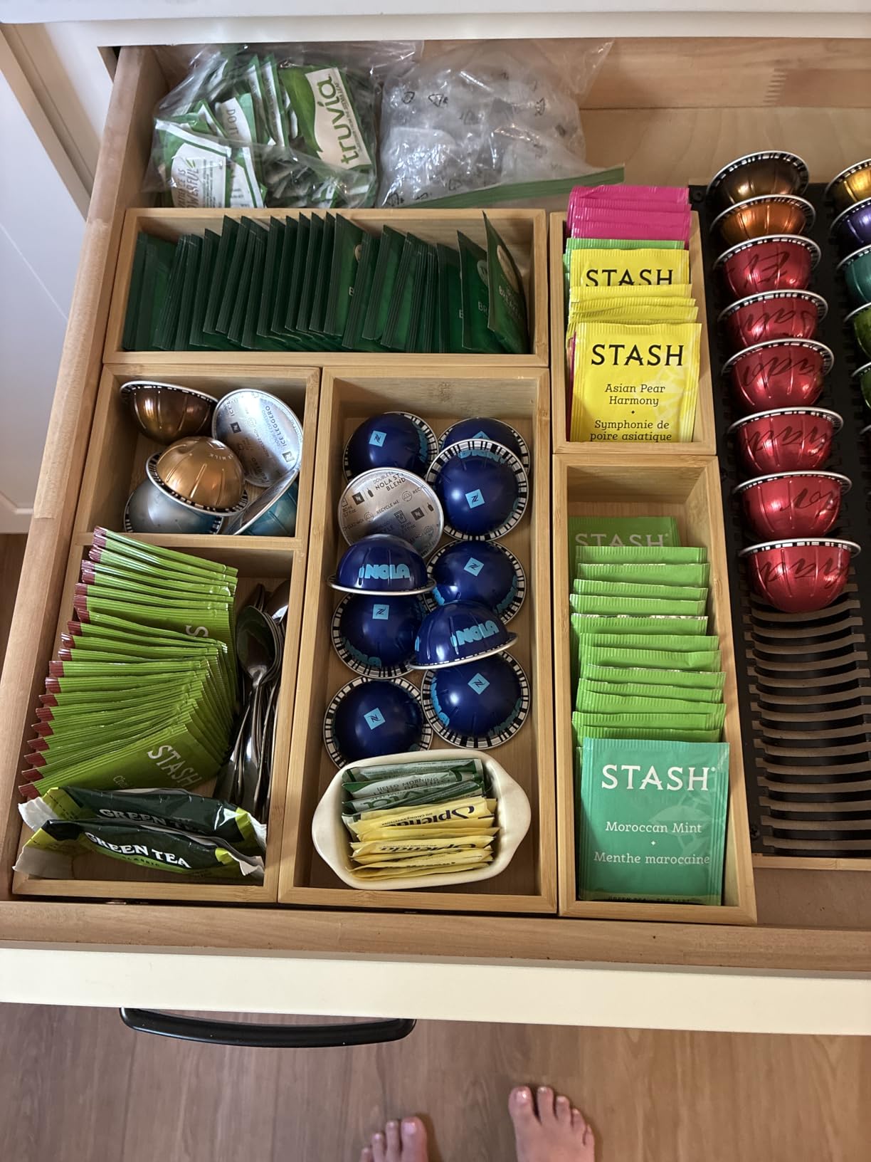 Bamboo Drawer Organizer Set, 5 PCS Multi-Use Individual Wood Storage Organizers, Junk Drawer Divider and Storage Trays Containers for Kitchen, Bathroom, Office Desk, Makeup, Jewelry, Utensils customer photo 1