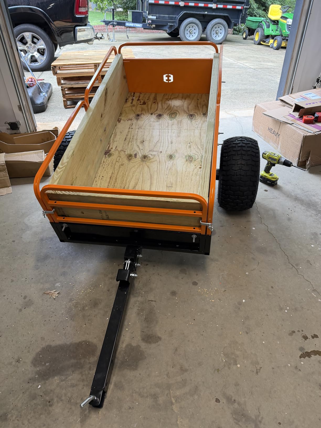 Impact IMPLEMENTS 1500lb HD Agricultural Trailer with Solid Floor & Sides. Rugged Tires and Solid Sides with Tailgate for Increased Capacity. Original USA Design. customer photo 2