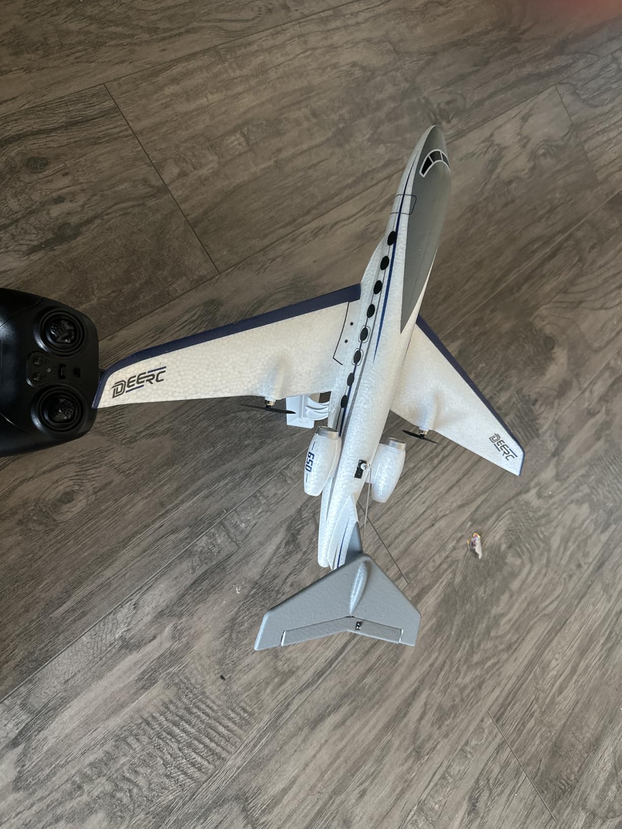 DEERC RC Plane 3 Channel BF-109 Remote Control Airplane Fighter Toys, 2.4GHz 6-axis Gyro Stabilizer RTF Glider Aircraft Plane with 2 Batteries, Easy to Fly for Adults Kids Beginners Boys customer photo 2