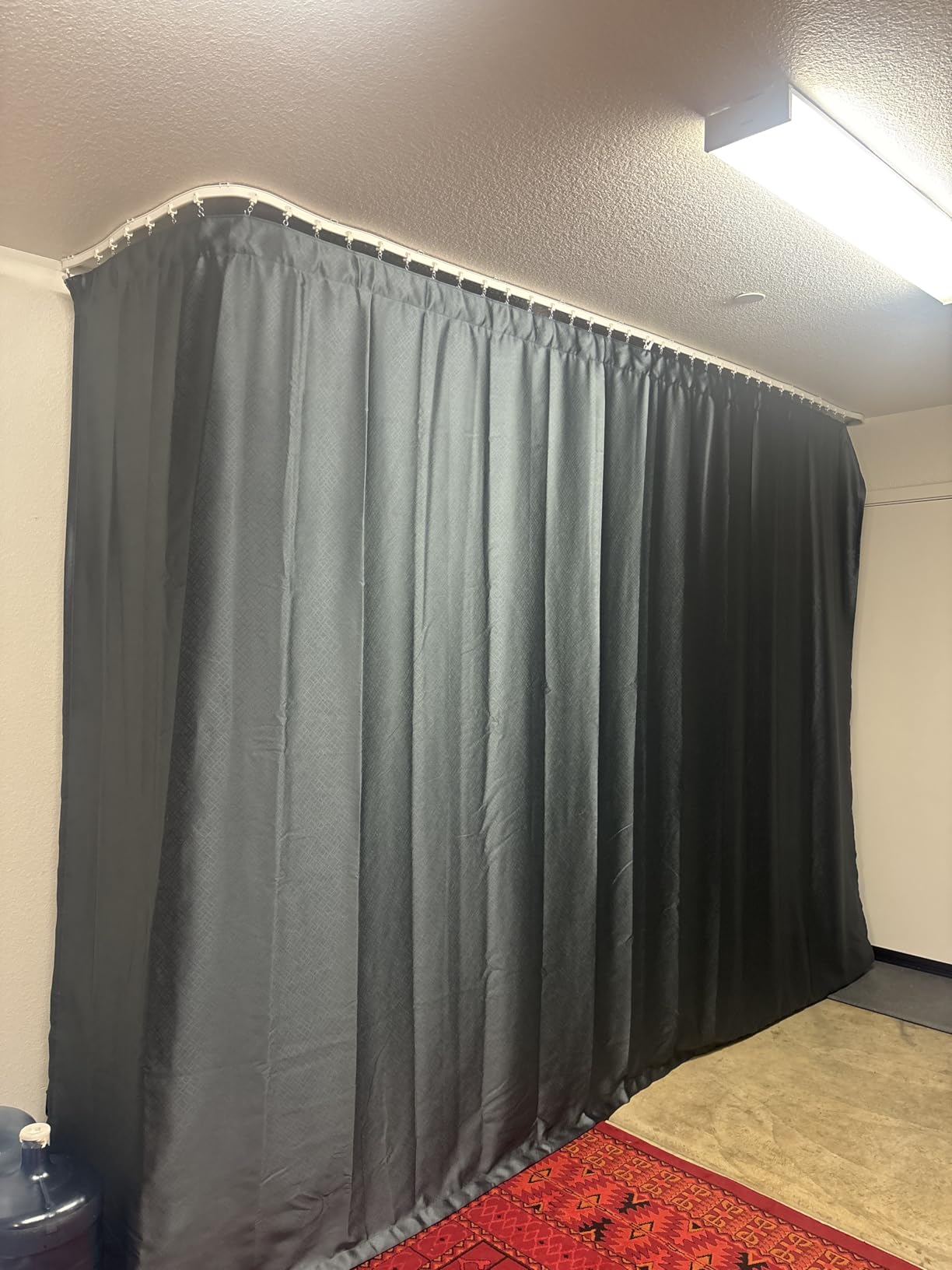 MaKefeile Room Divider Curtains Total Blackout Privacy Curtain Panel Room Thermal Insulated Noise Reduction Curtains for Bedroom Window Living Room Ceiling Track Curtain W 8.3 ft x H 7 ft Black customer photo 2