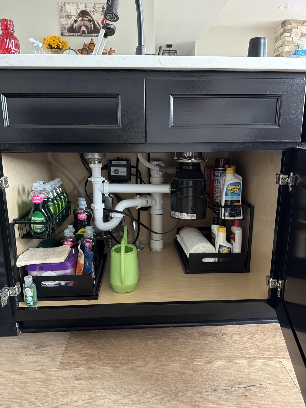 REALINN Under Sink Organizer, Pull Out Cabinet Organizer 2 Tier Slide Out Sink Shelf Cabinet Storage Shelves, Under Sink Storage for Kitchen Bathroom Cabinet, White, 1 Pack customer photo 2